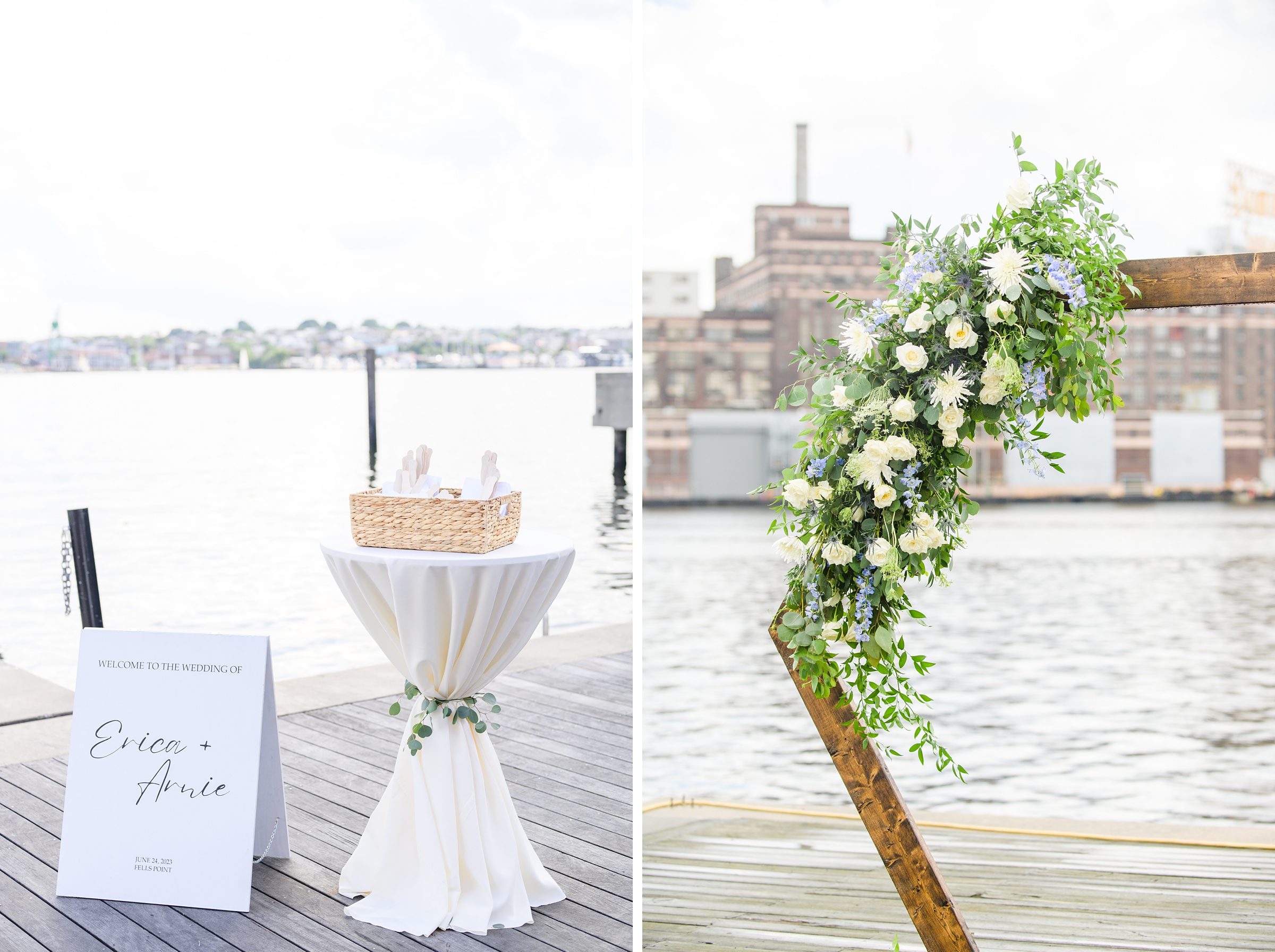 Sage Green and Navy Blue summer wedding at the Frederick Douglass Maritime Museum in Baltimore, Maryland. Photographed by Baltimore Wedding Photographer Cait Kramer Photography