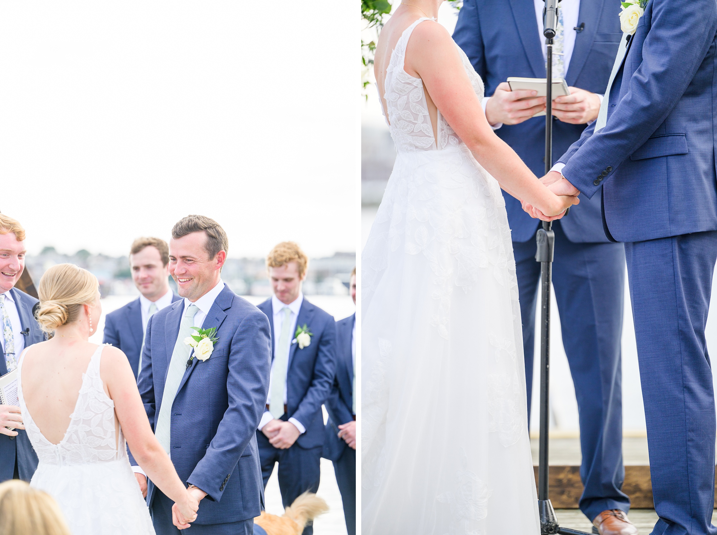 Sage Green and Navy Blue summer wedding at the Frederick Douglass Maritime Museum in Baltimore, Maryland. Photographed by Baltimore Wedding Photographer Cait Kramer Photography