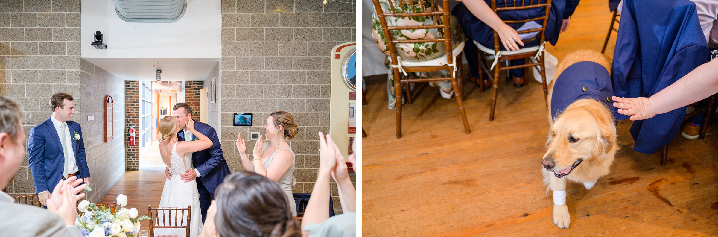 Sage Green and Navy Blue summer wedding at the Frederick Douglass Maritime Museum in Baltimore, Maryland. Photographed by Baltimore Wedding Photographer Cait Kramer Photography