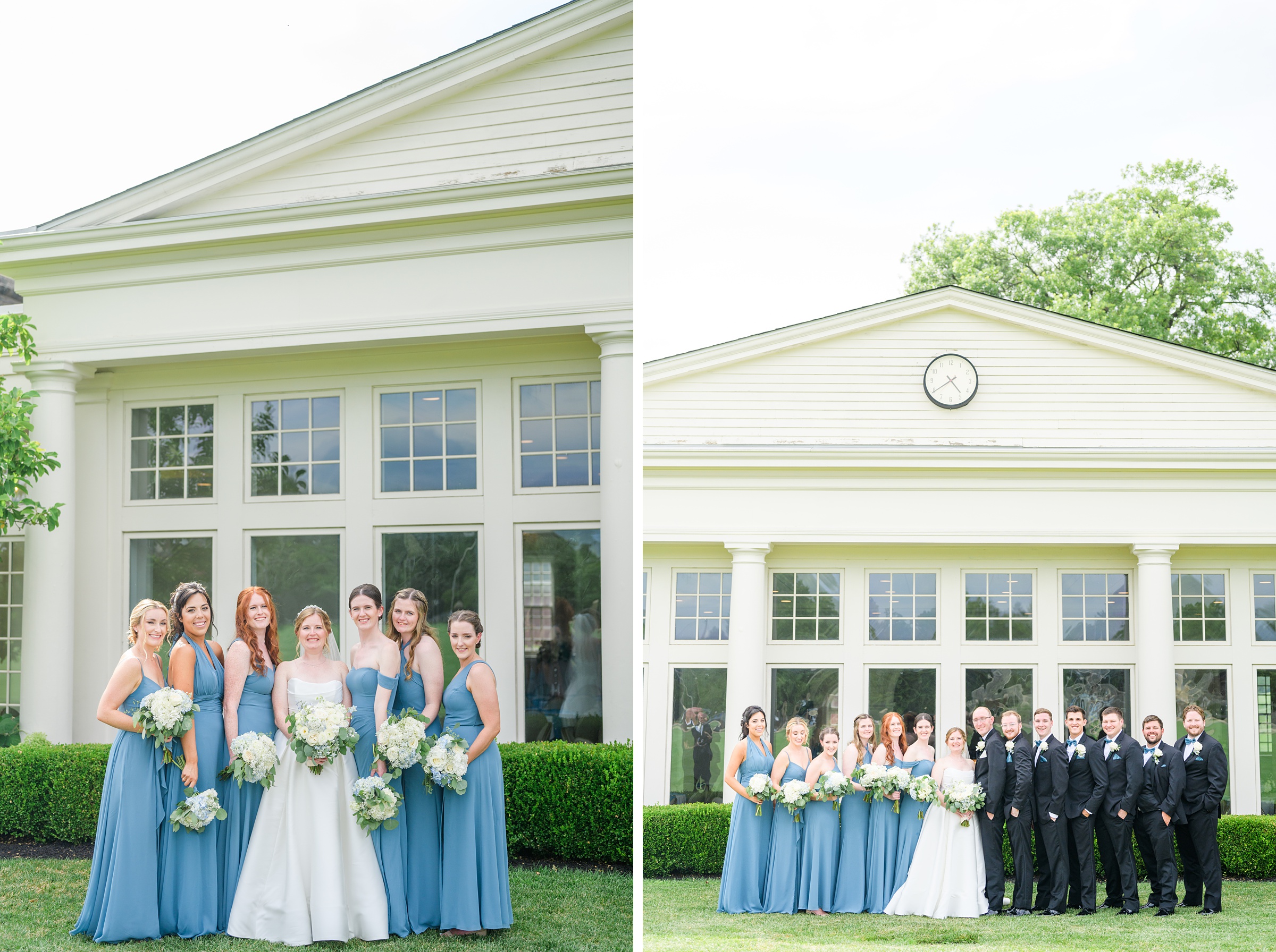 Blue and White Summer wedding day at the Philadelphia Cricket Club Photographed by Baltimore Wedding Photographer Cait Kramer Photography