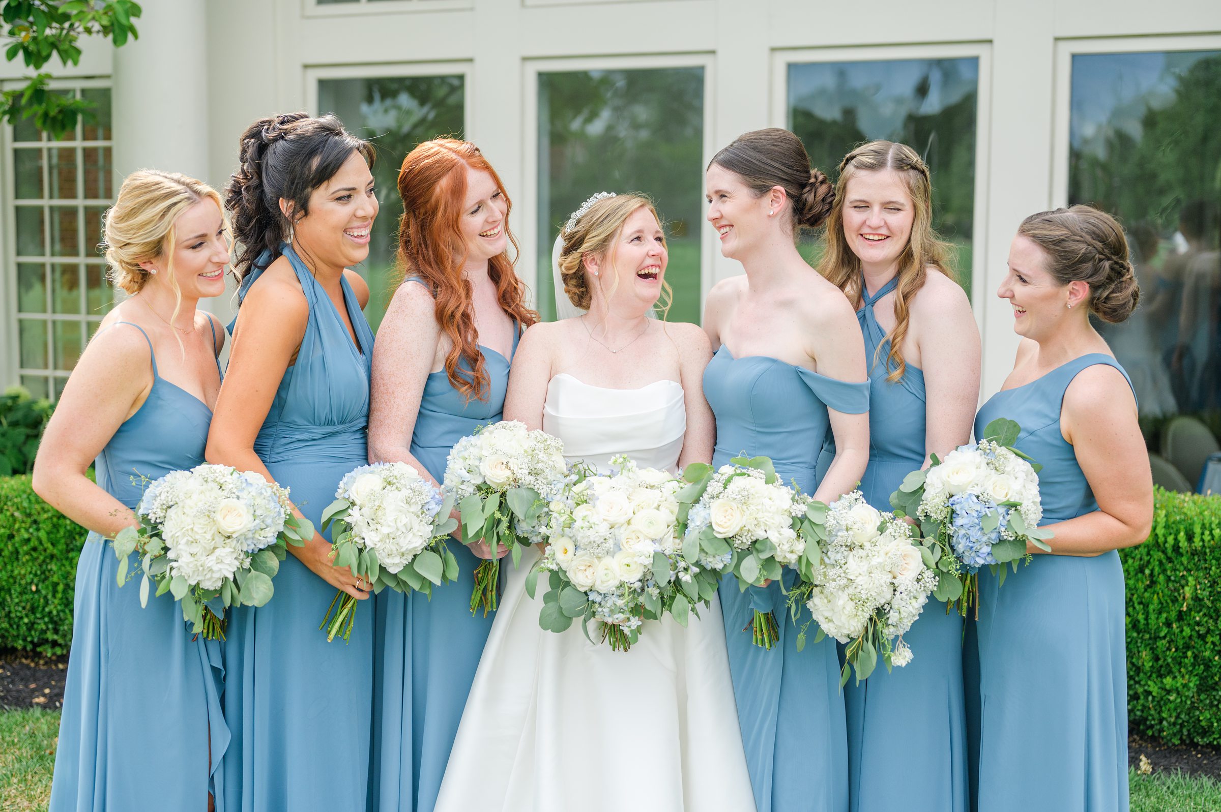 Blue and White Summer wedding day at the Philadelphia Cricket Club Photographed by Baltimore Wedding Photographer Cait Kramer Photography