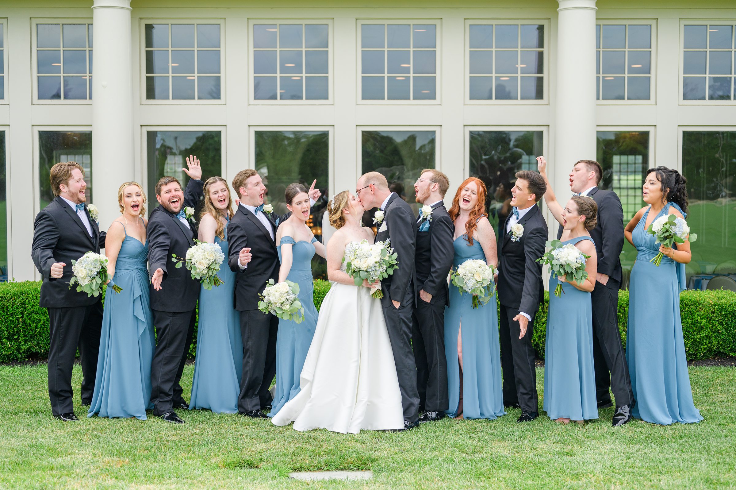Blue and White Summer wedding day at the Philadelphia Cricket Club Photographed by Baltimore Wedding Photographer Cait Kramer Photography