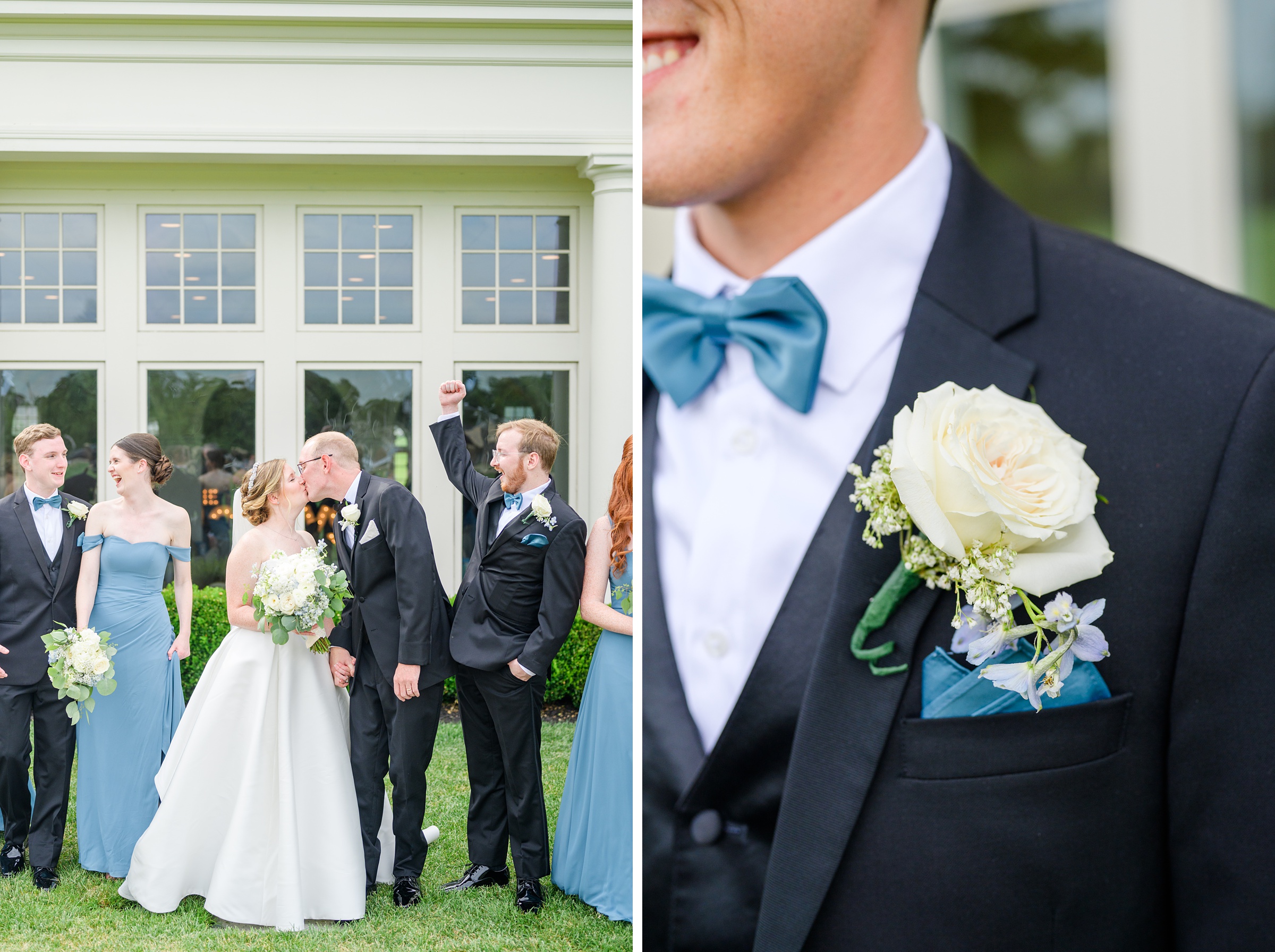 Blue and White Summer wedding day at the Philadelphia Cricket Club Photographed by Baltimore Wedding Photographer Cait Kramer Photography