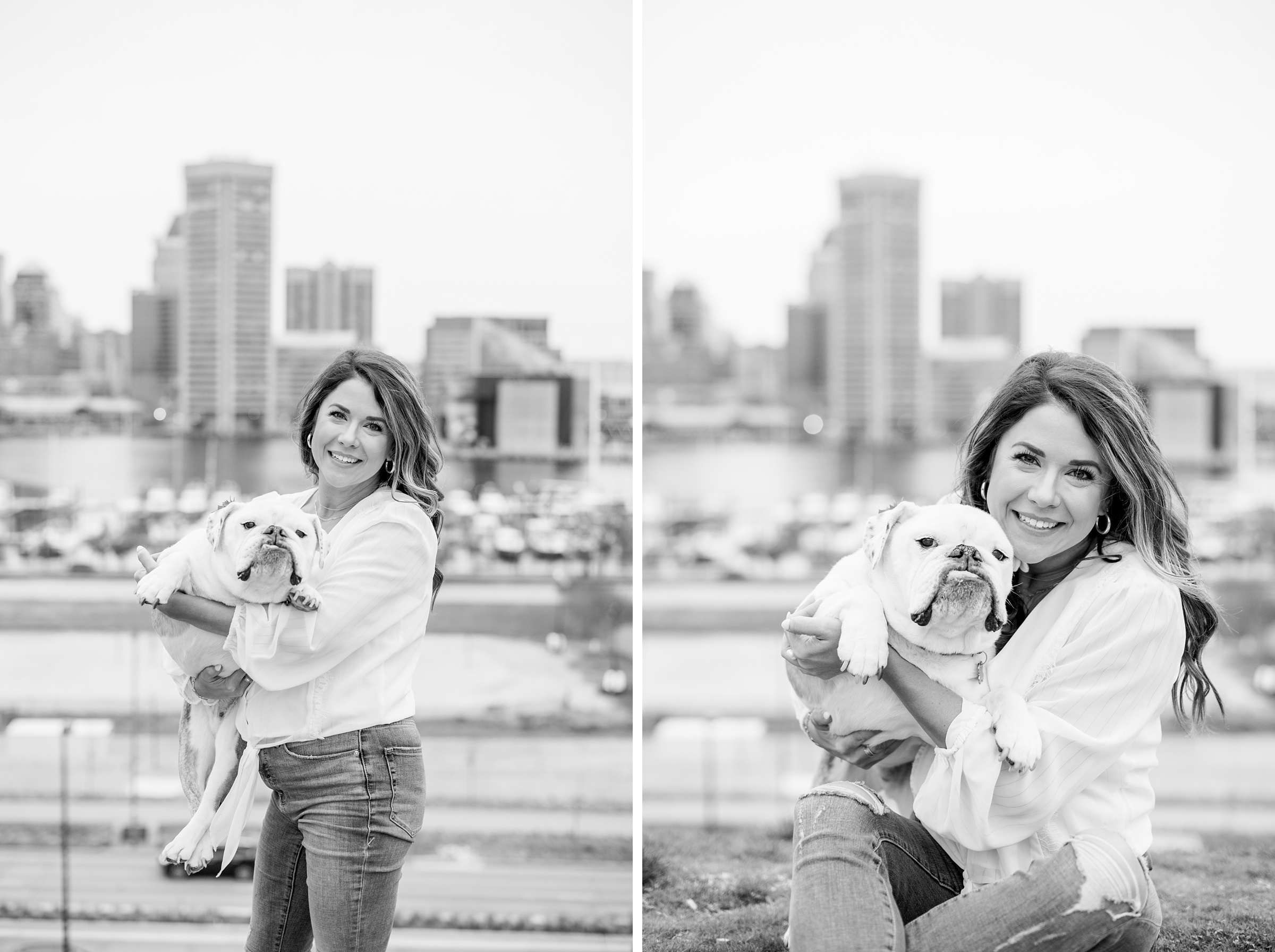 Baltimore Pet Portrait mini session with Lindsey and her English Bulldog, Molly at Federal Hill Park in Baltimore, MD
