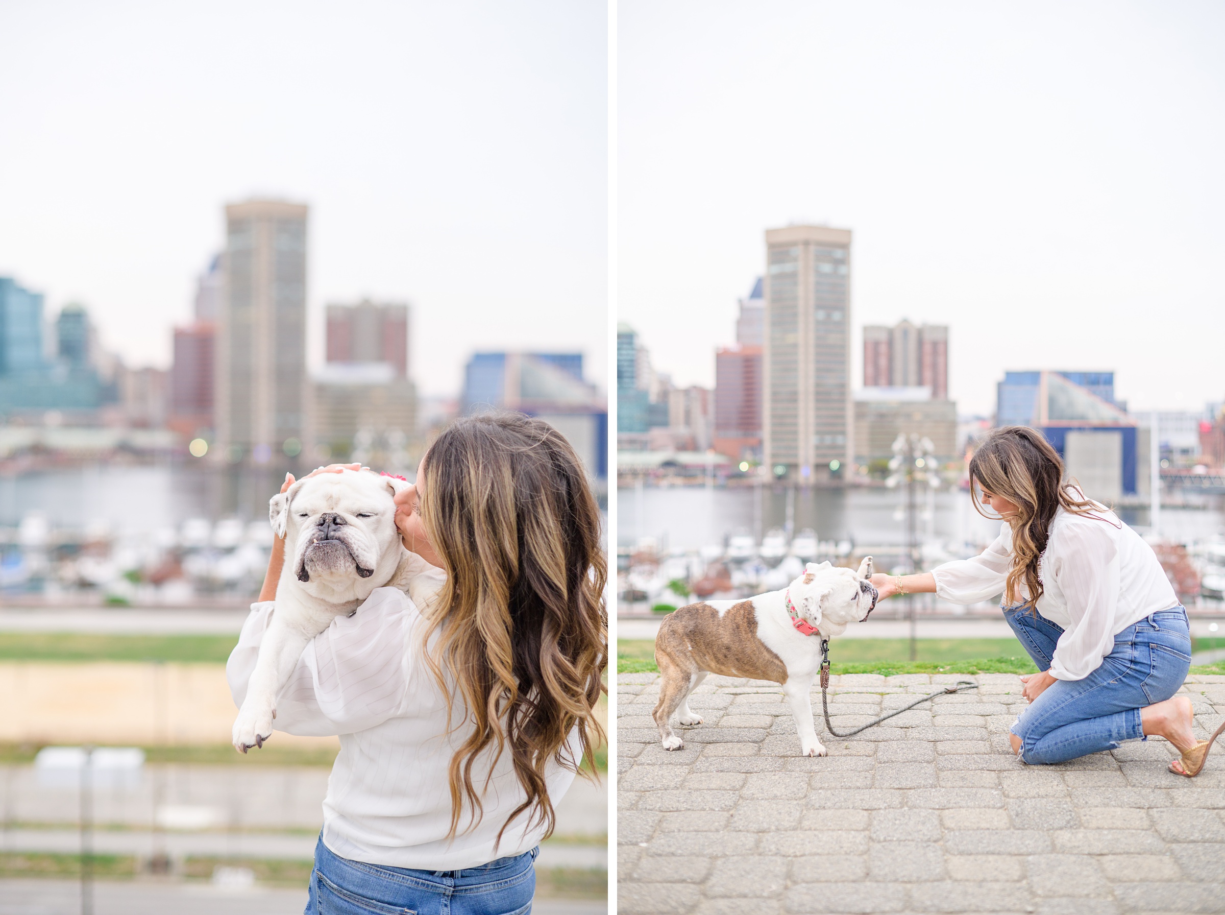 Baltimore Pet Portrait mini session with Lindsey and her English Bulldog, Molly at Federal Hill Park in Baltimore, MD