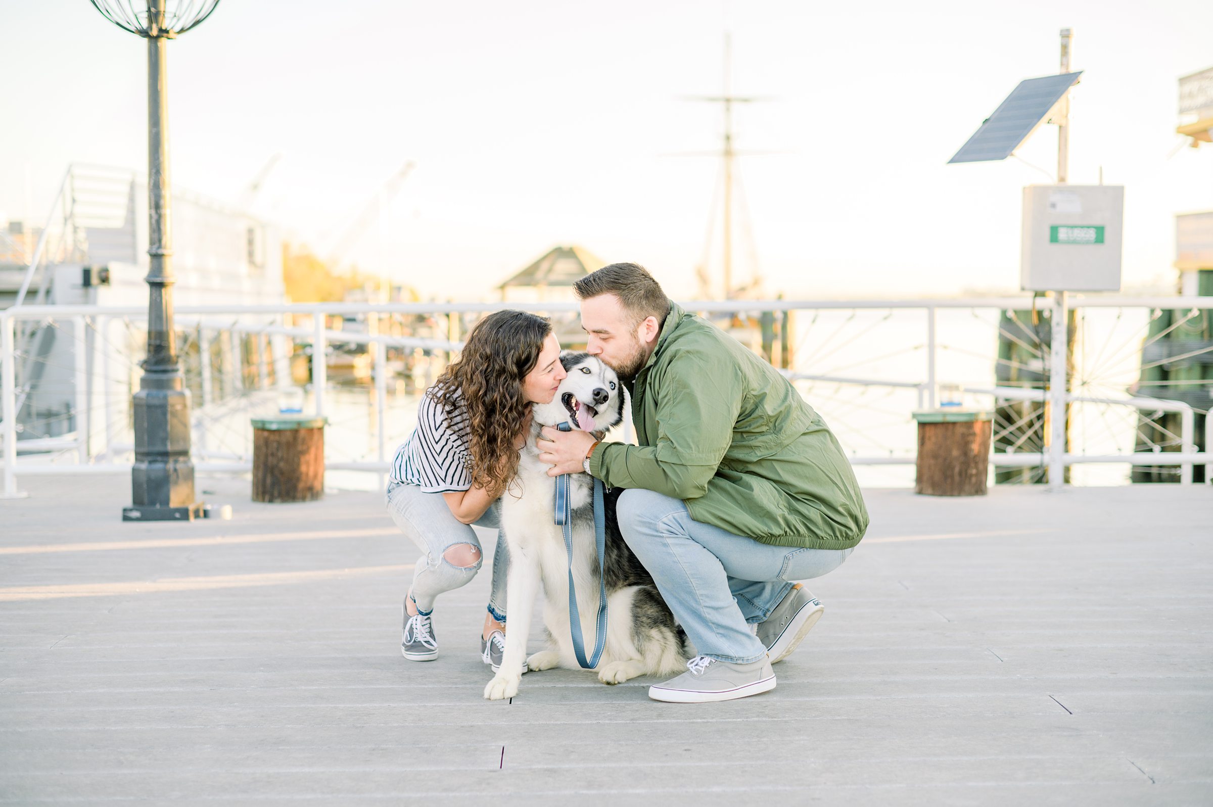 Engaged couple in Old Town Alexandria for their summer engagement session photographed by Baltimore Wedding Photographer Cait Kramer Photography