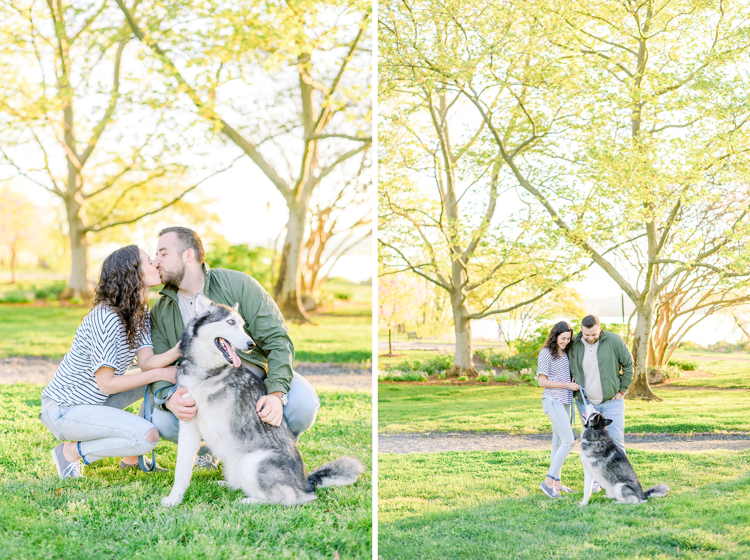 Engaged couple in Old Town Alexandria for their summer engagement session photographed by Baltimore Wedding Photographer Cait Kramer Photography