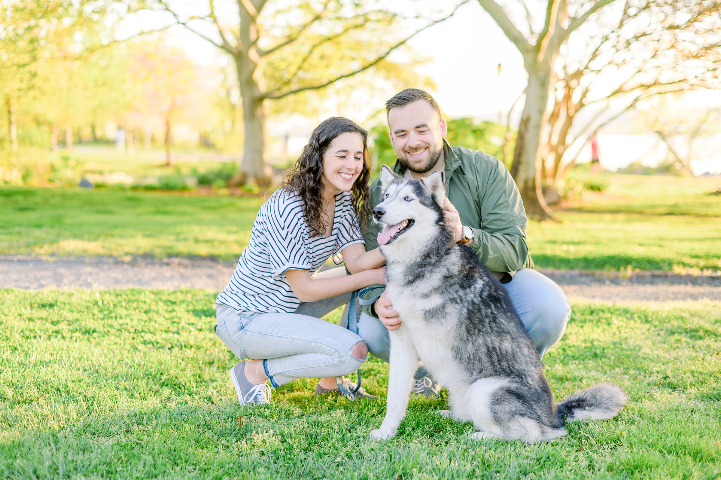 Engaged couple in Old Town Alexandria for their summer engagement session photographed by Baltimore Wedding Photographer Cait Kramer Photography