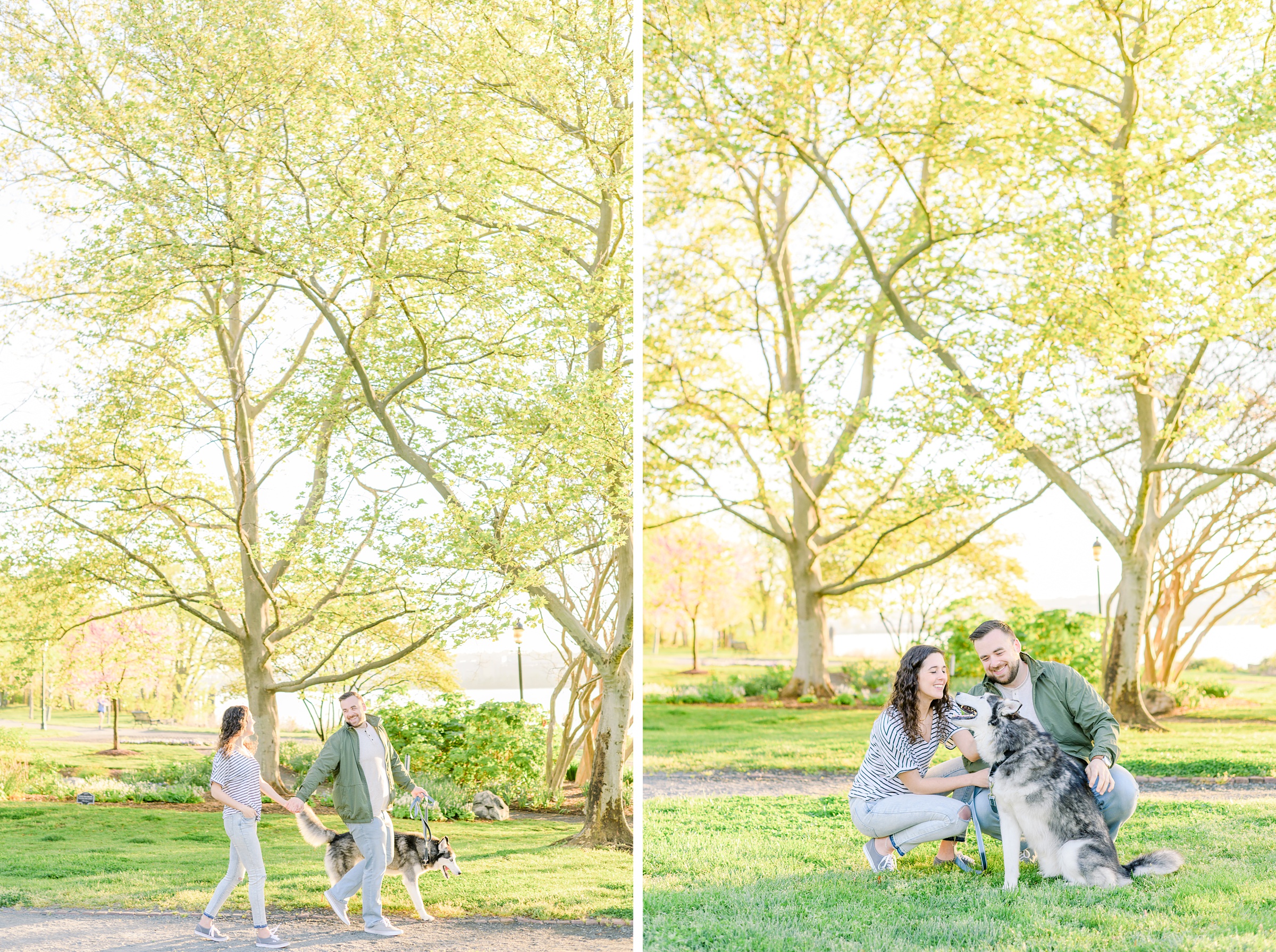 Engaged couple in Old Town Alexandria for their summer engagement session photographed by Baltimore Wedding Photographer Cait Kramer Photography