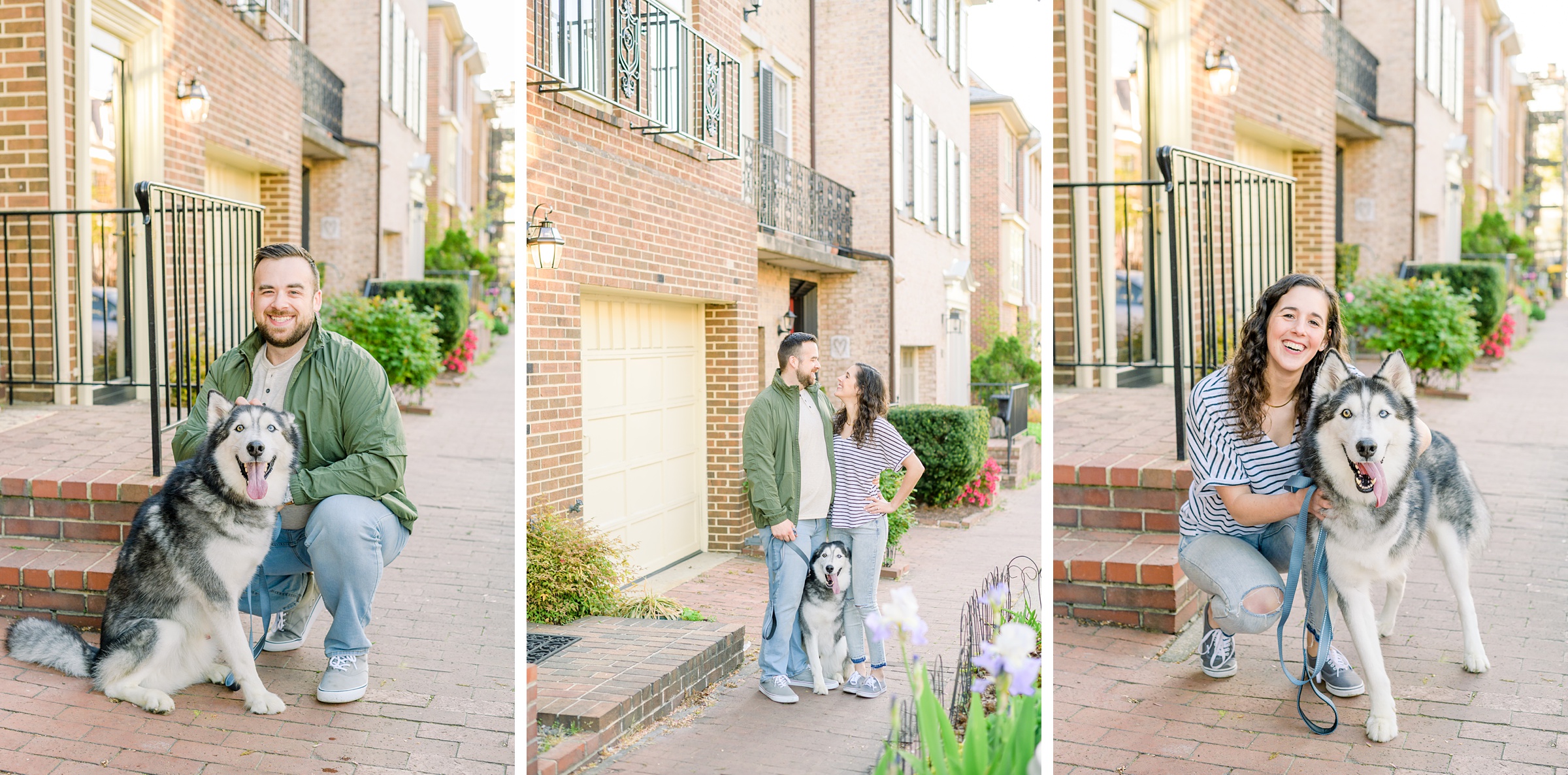 Engaged couple in Old Town Alexandria for their summer engagement session photographed by Baltimore Wedding Photographer Cait Kramer Photography