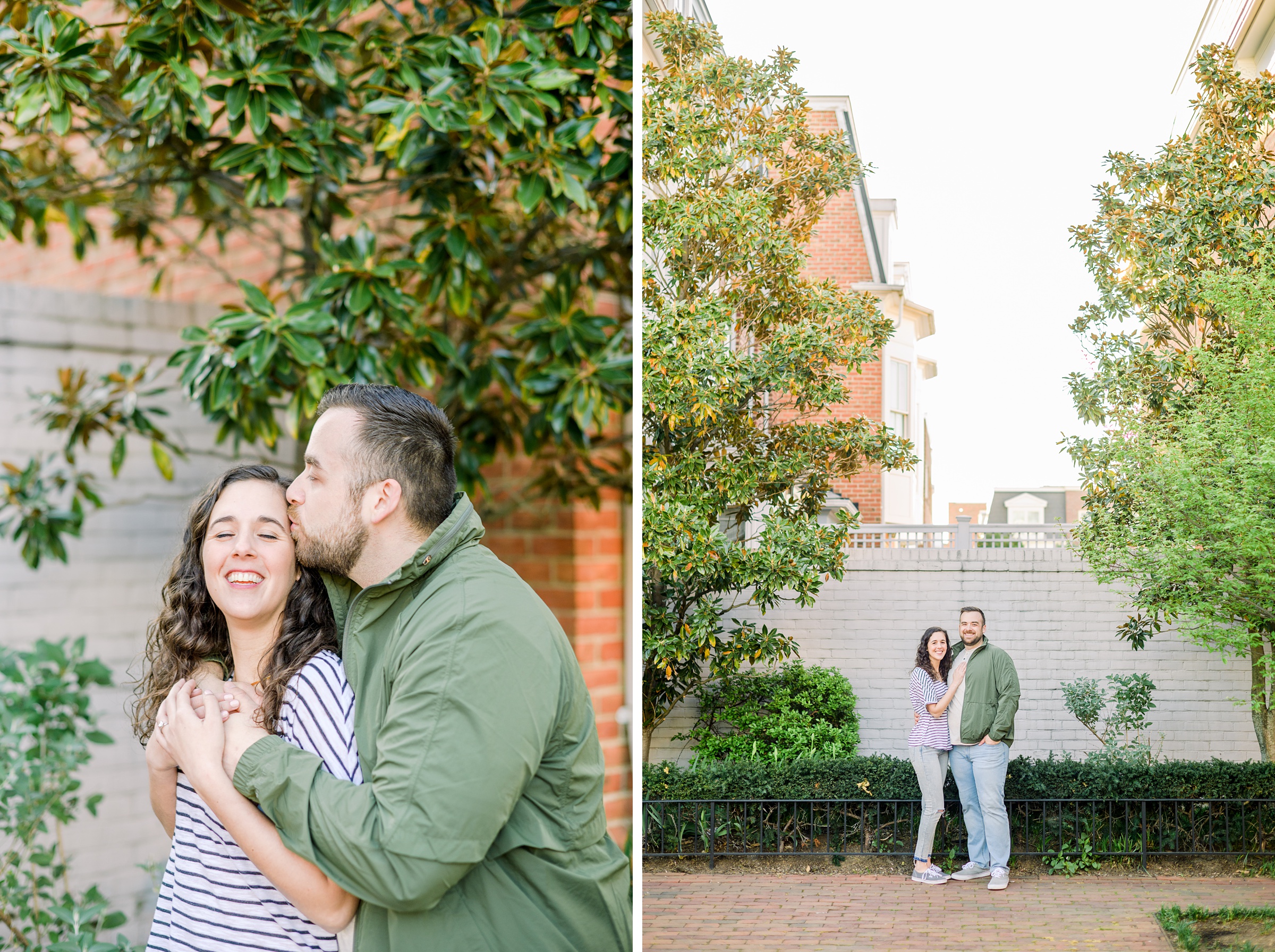 Engaged couple in Old Town Alexandria for their summer engagement session photographed by Baltimore Wedding Photographer Cait Kramer Photography