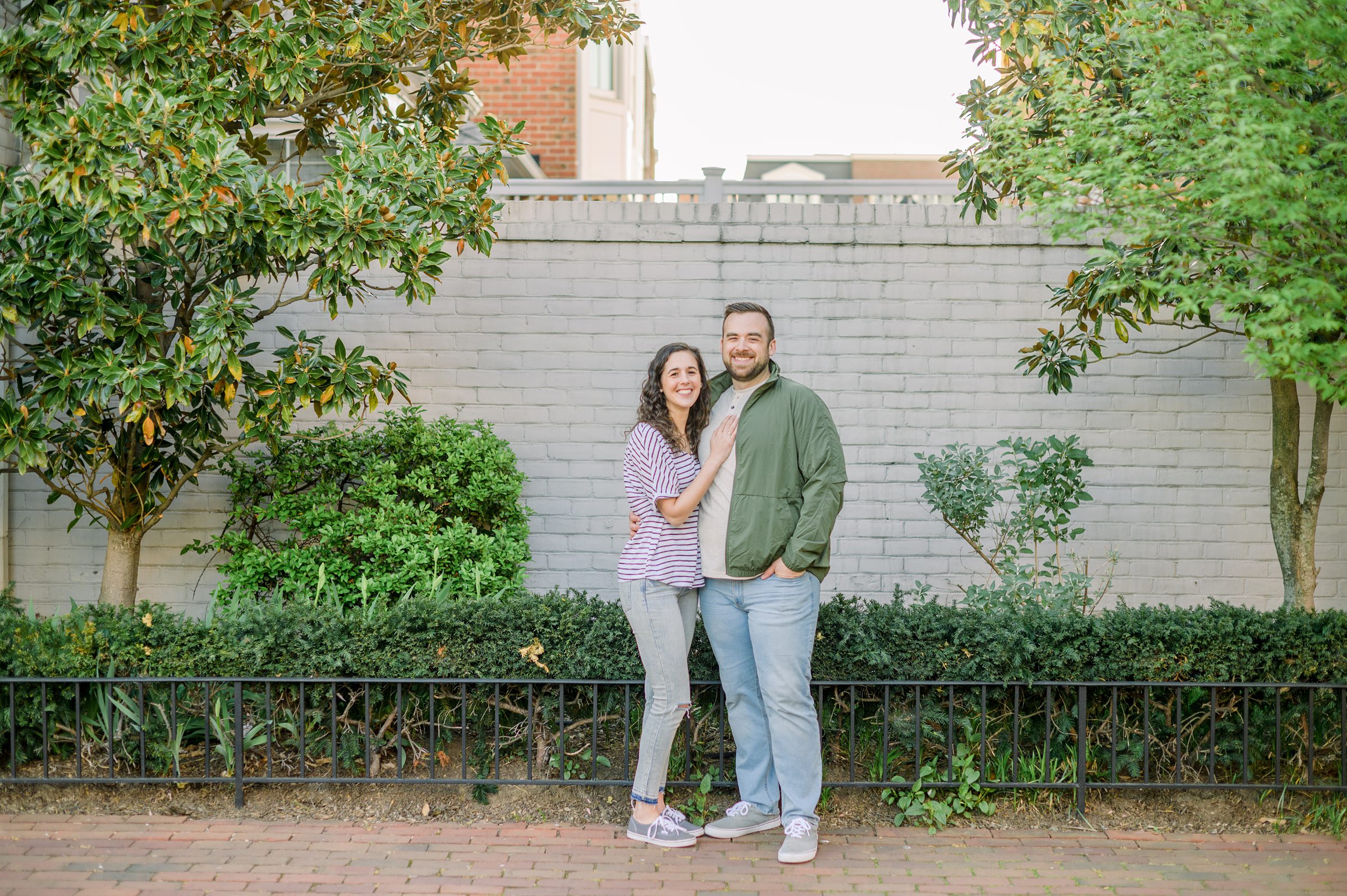 Engaged couple in Old Town Alexandria for their summer engagement session photographed by Baltimore Wedding Photographer Cait Kramer Photography