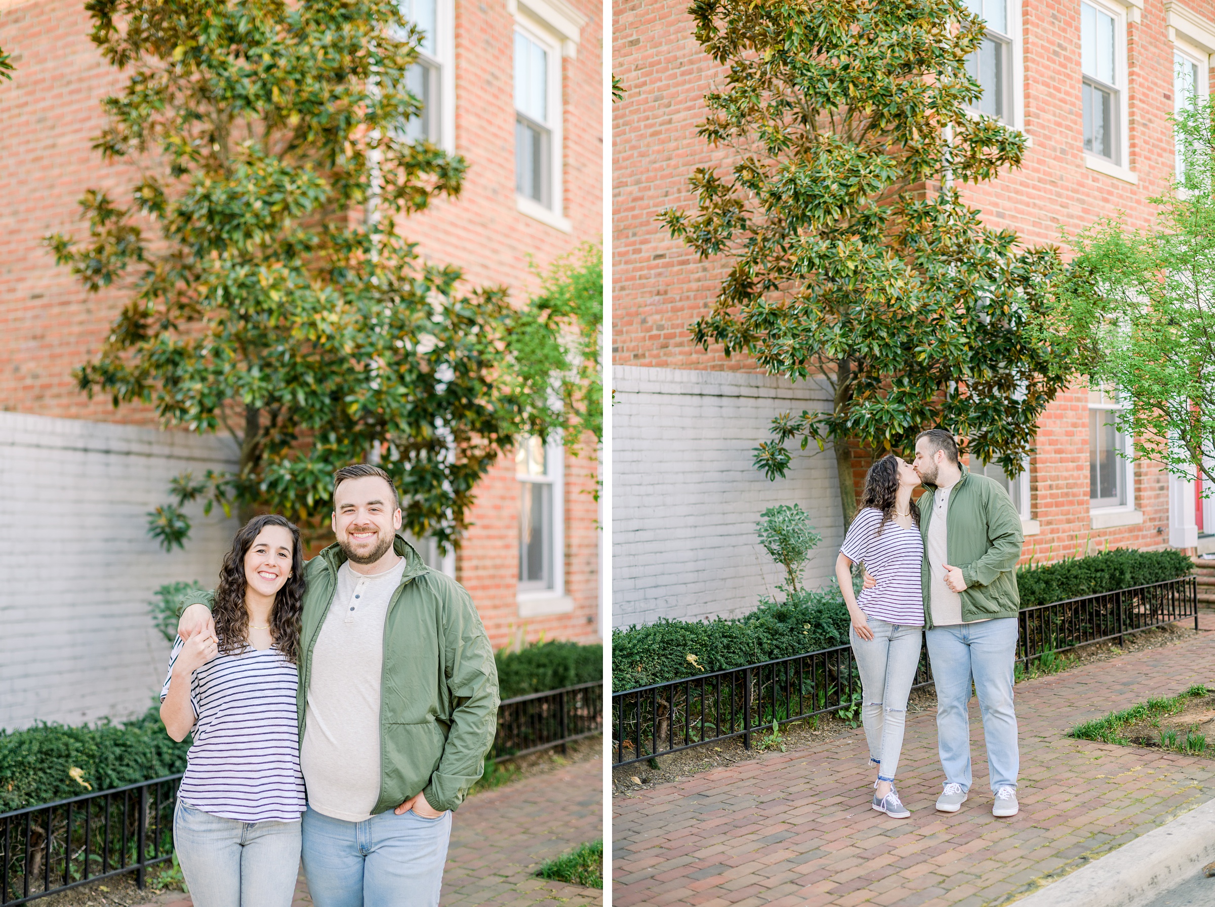 Engaged couple in Old Town Alexandria for their summer engagement session photographed by Baltimore Wedding Photographer Cait Kramer Photography