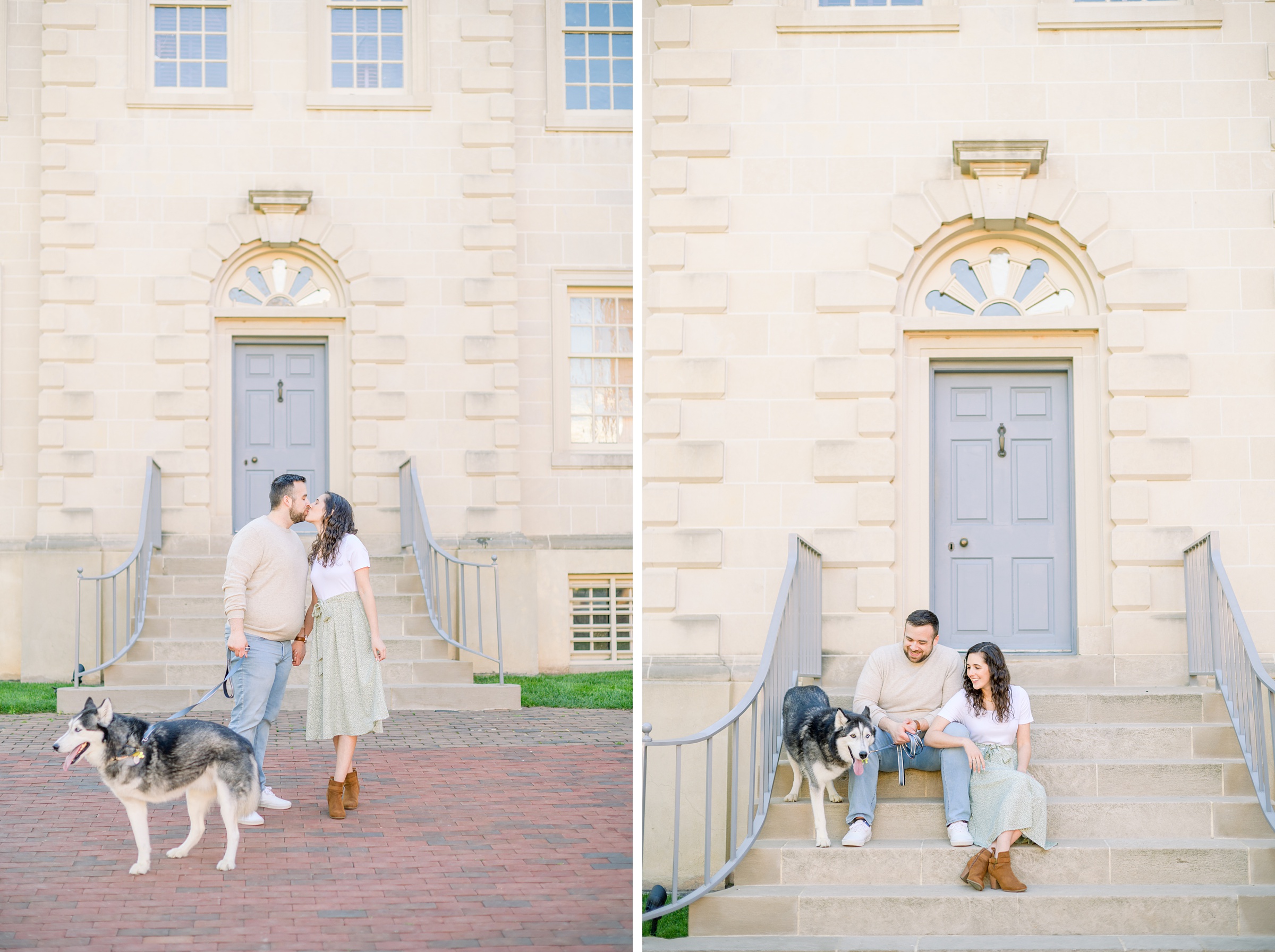 Engaged couple in Old Town Alexandria for their summer engagement session photographed by Baltimore Wedding Photographer Cait Kramer Photography