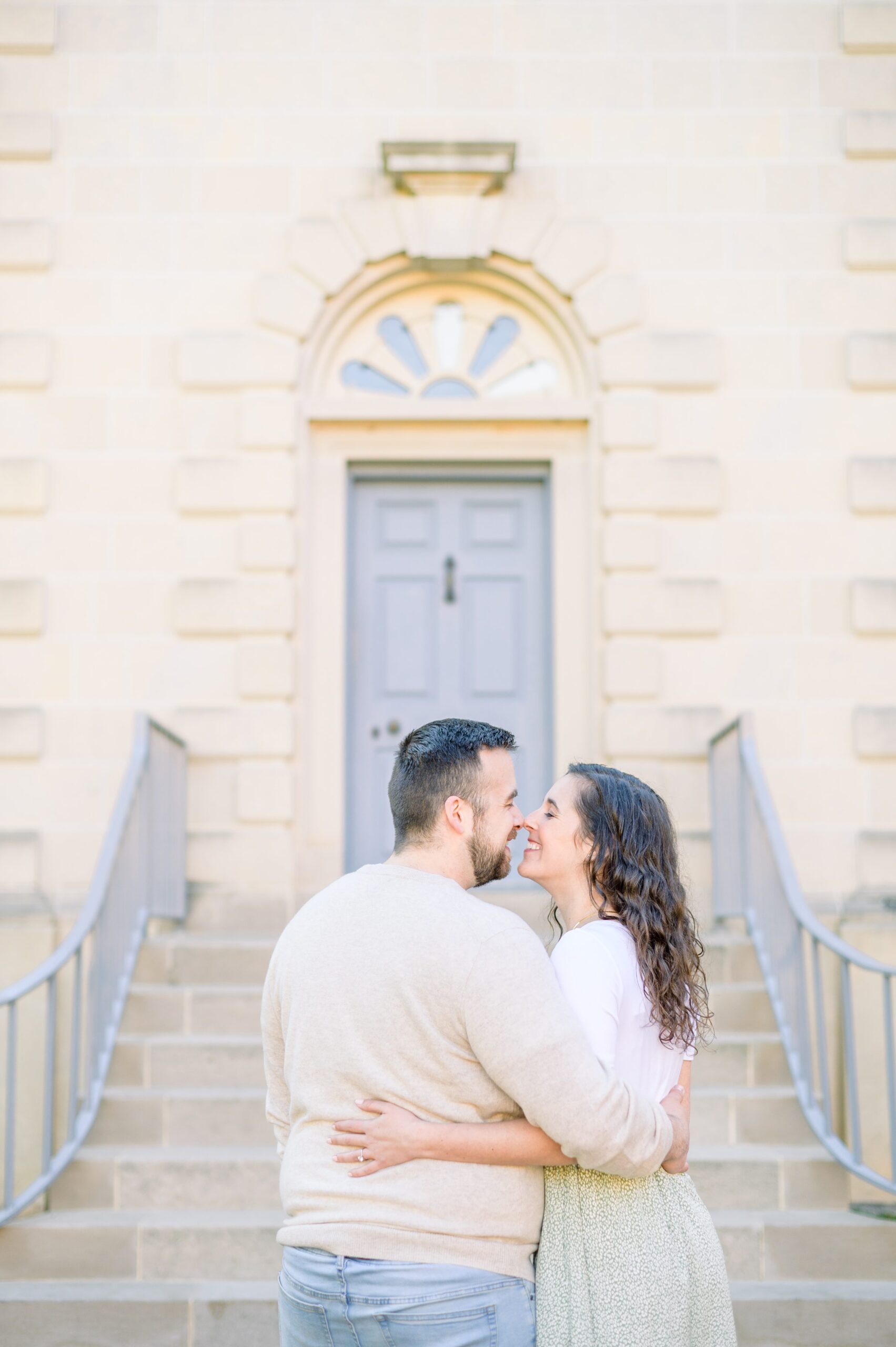 Engaged couple in Old Town Alexandria for their summer engagement session photographed by Baltimore Wedding Photographer Cait Kramer Photography