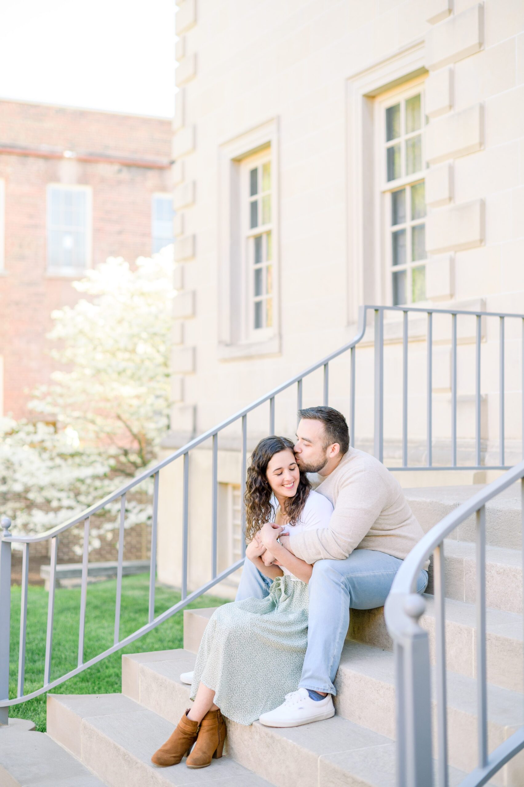 Engaged couple in Old Town Alexandria for their summer engagement session photographed by Baltimore Wedding Photographer Cait Kramer Photography