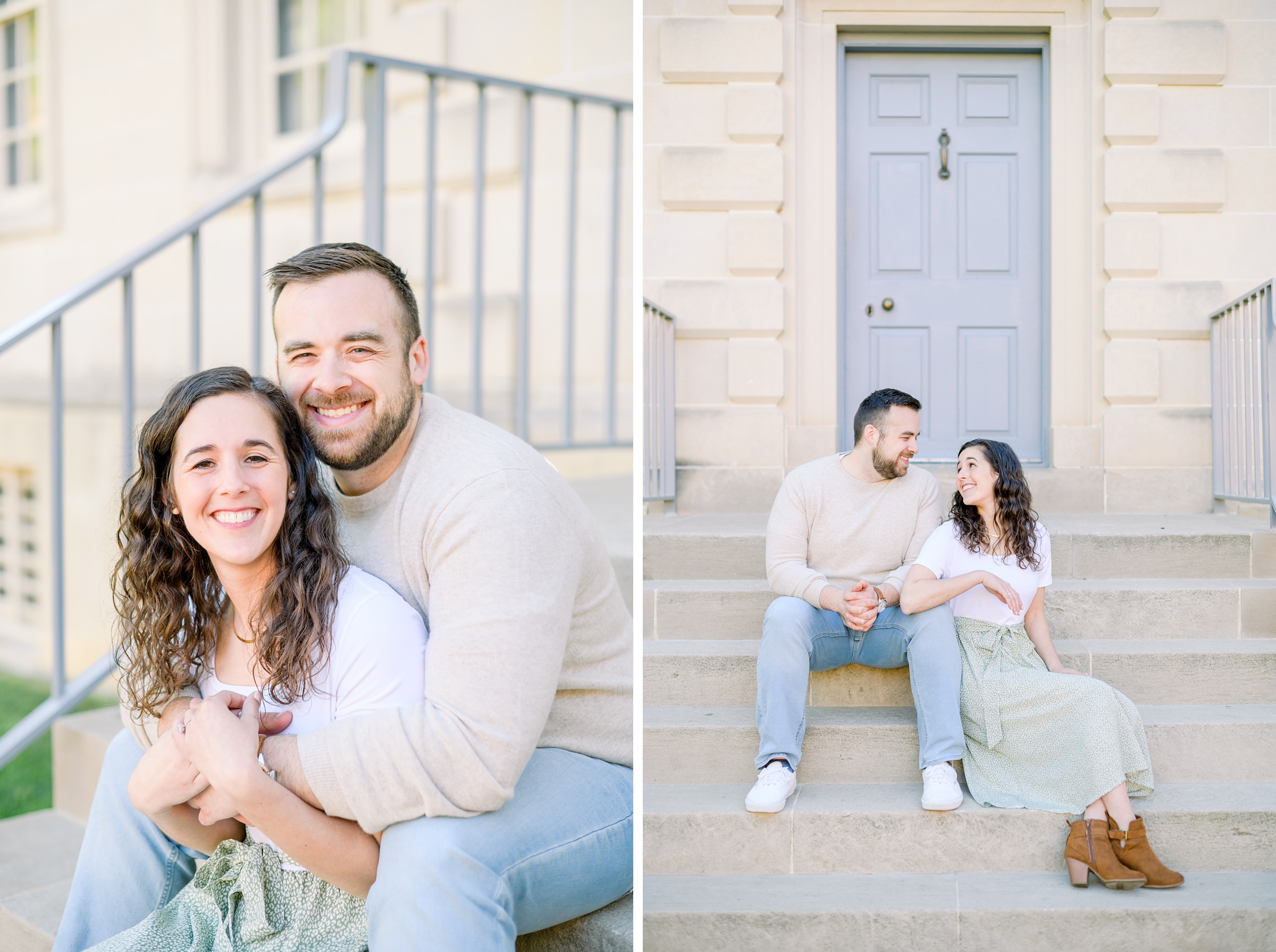 Engaged couple in Old Town Alexandria for their summer engagement session photographed by Baltimore Wedding Photographer Cait Kramer Photography