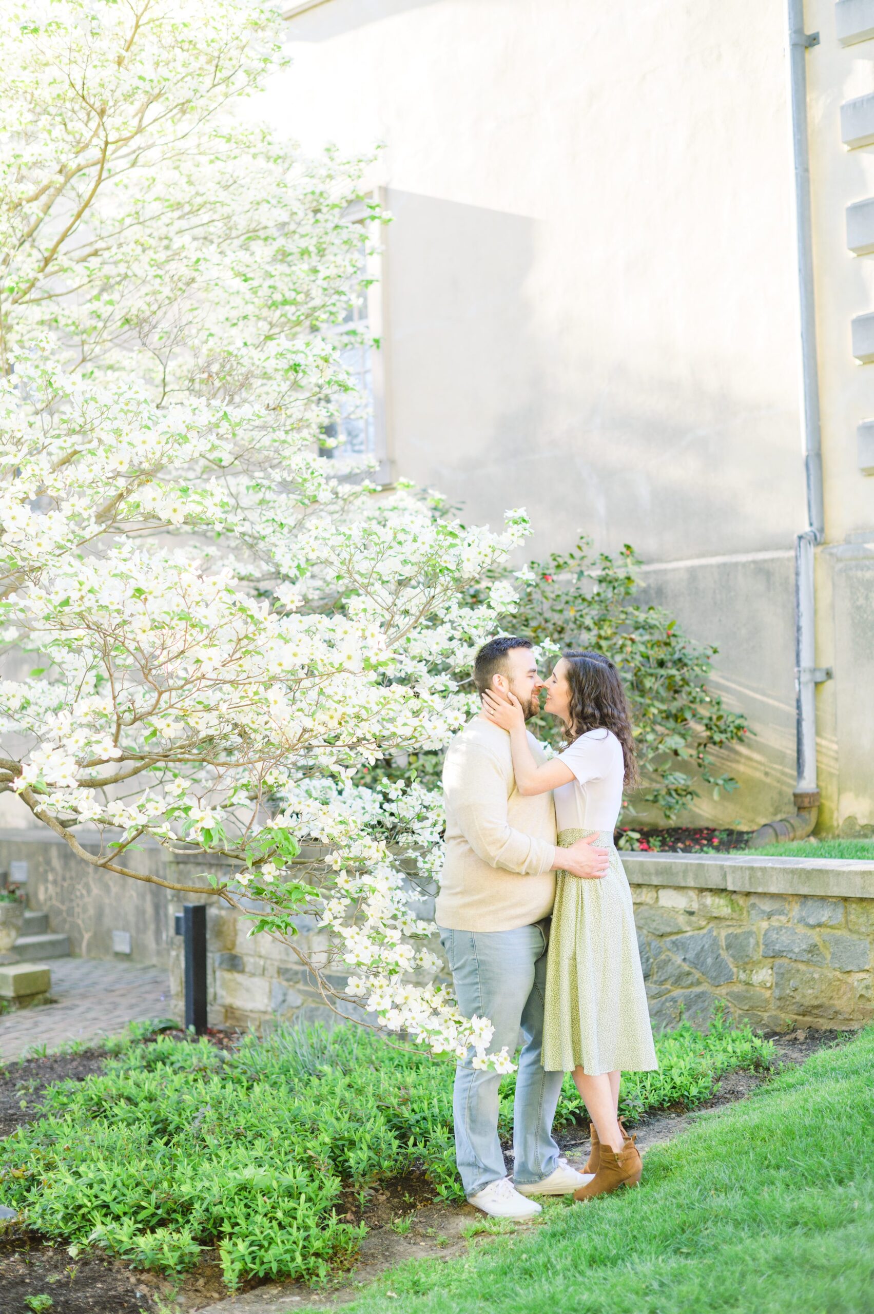 Engaged couple in Old Town Alexandria for their summer engagement session photographed by Baltimore Wedding Photographer Cait Kramer Photography