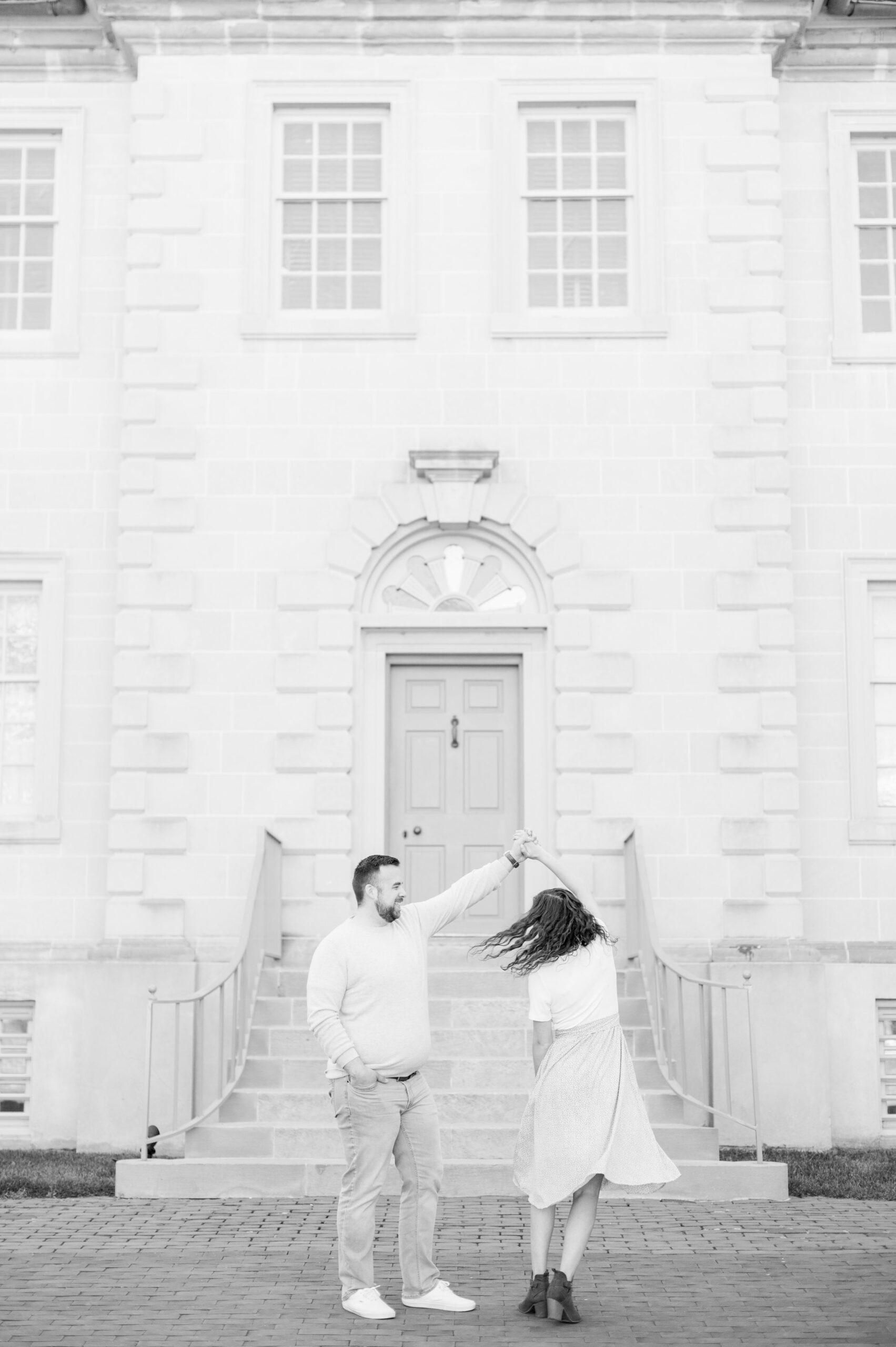 Engaged couple in Old Town Alexandria for their summer engagement session photographed by Baltimore Wedding Photographer Cait Kramer Photography