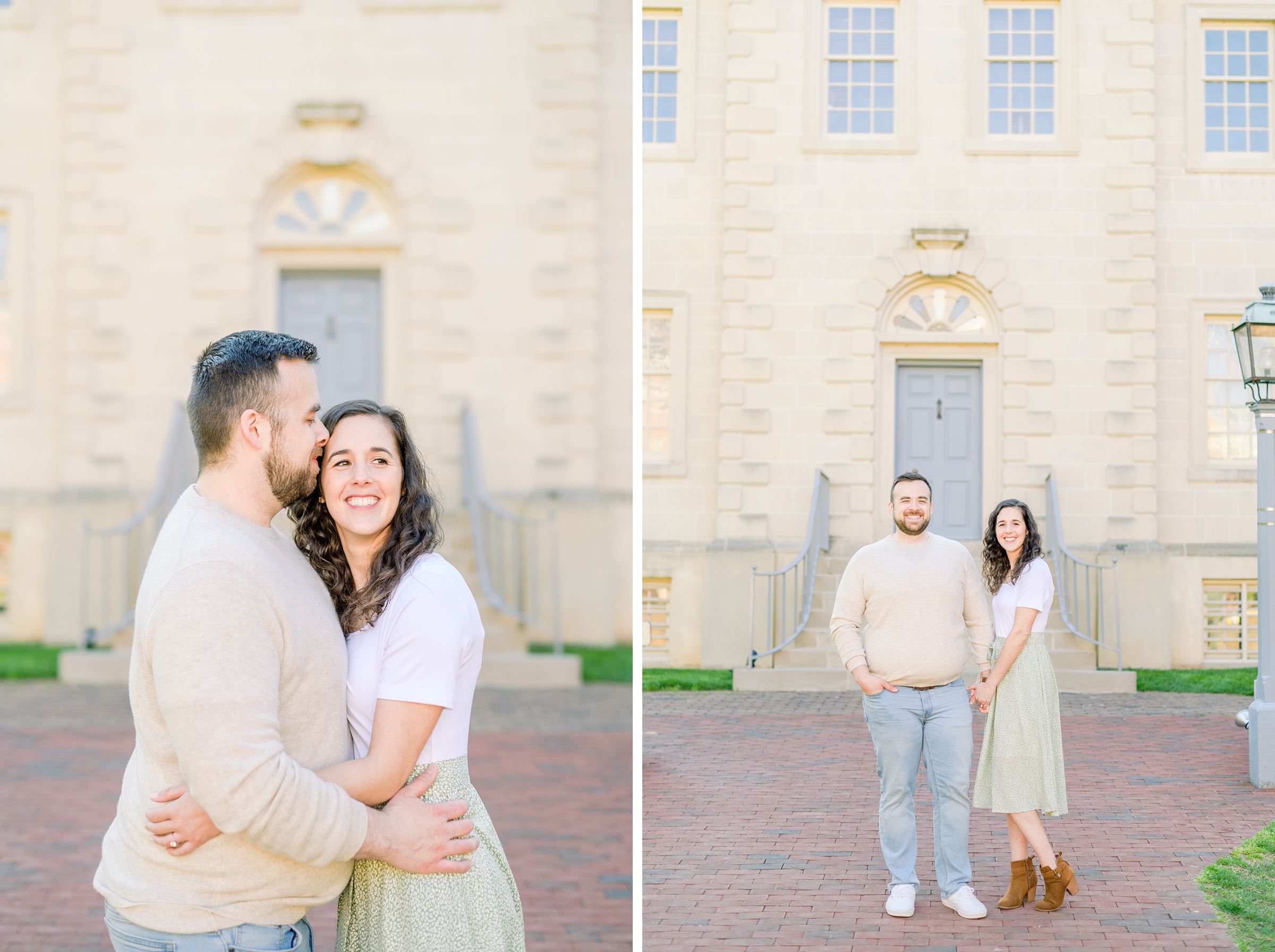 Engaged couple in Old Town Alexandria for their summer engagement session photographed by Baltimore Wedding Photographer Cait Kramer Photography