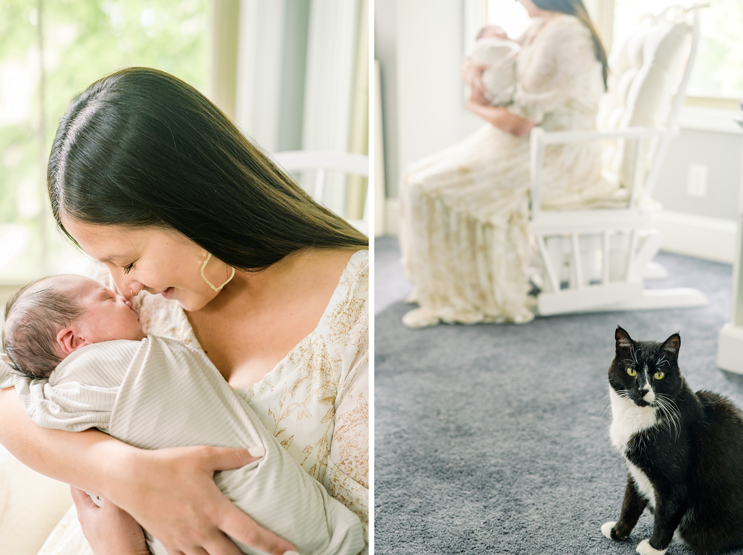 Baltimore lifestyle newborn session photographed by Baltimore Newborn Photographer Cait Kramer