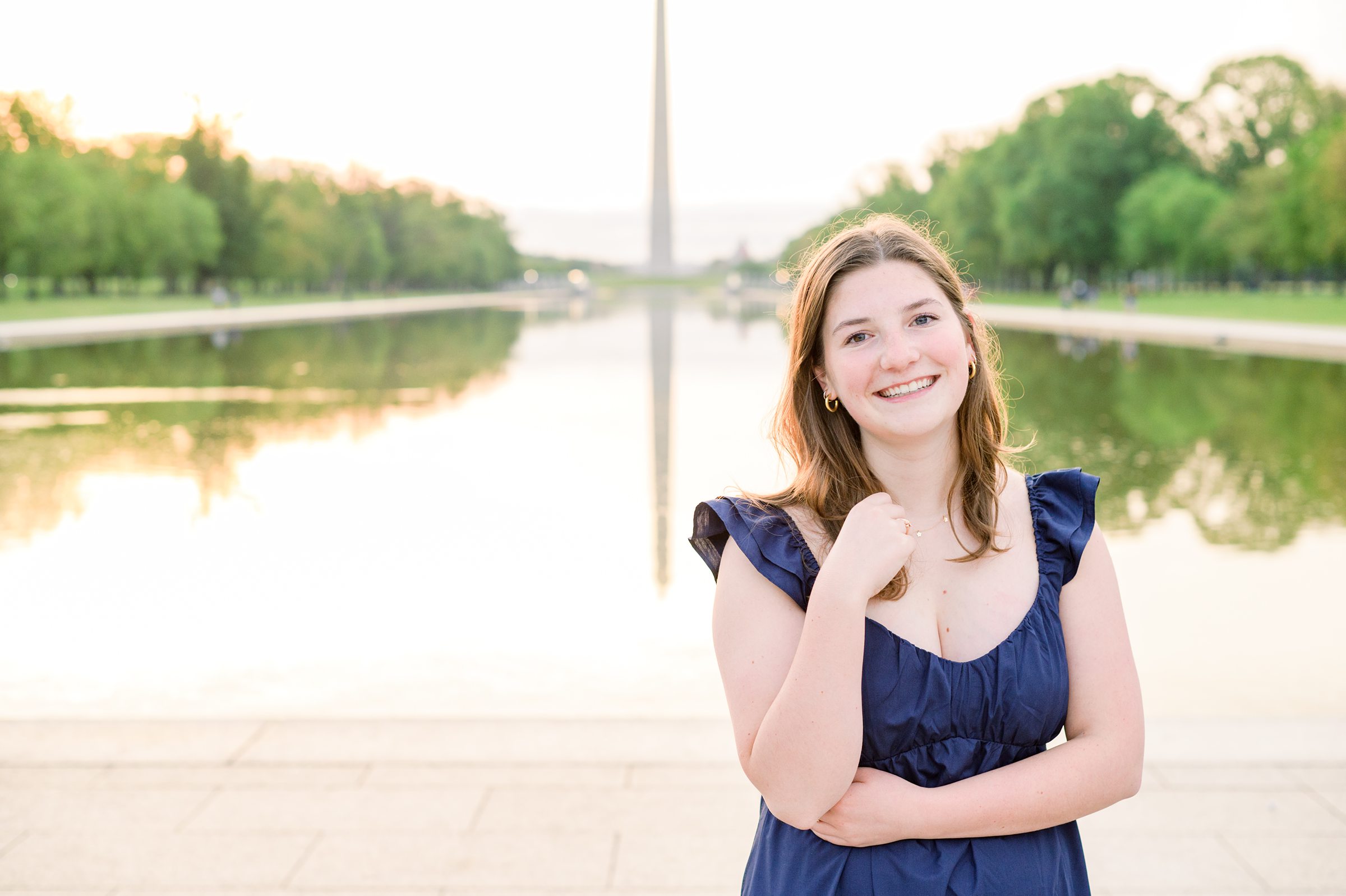 Lincoln Memorial Senior Photos in Washington DC for George Washington University Grads photographed by Baltimore Photographer Cait Kramer