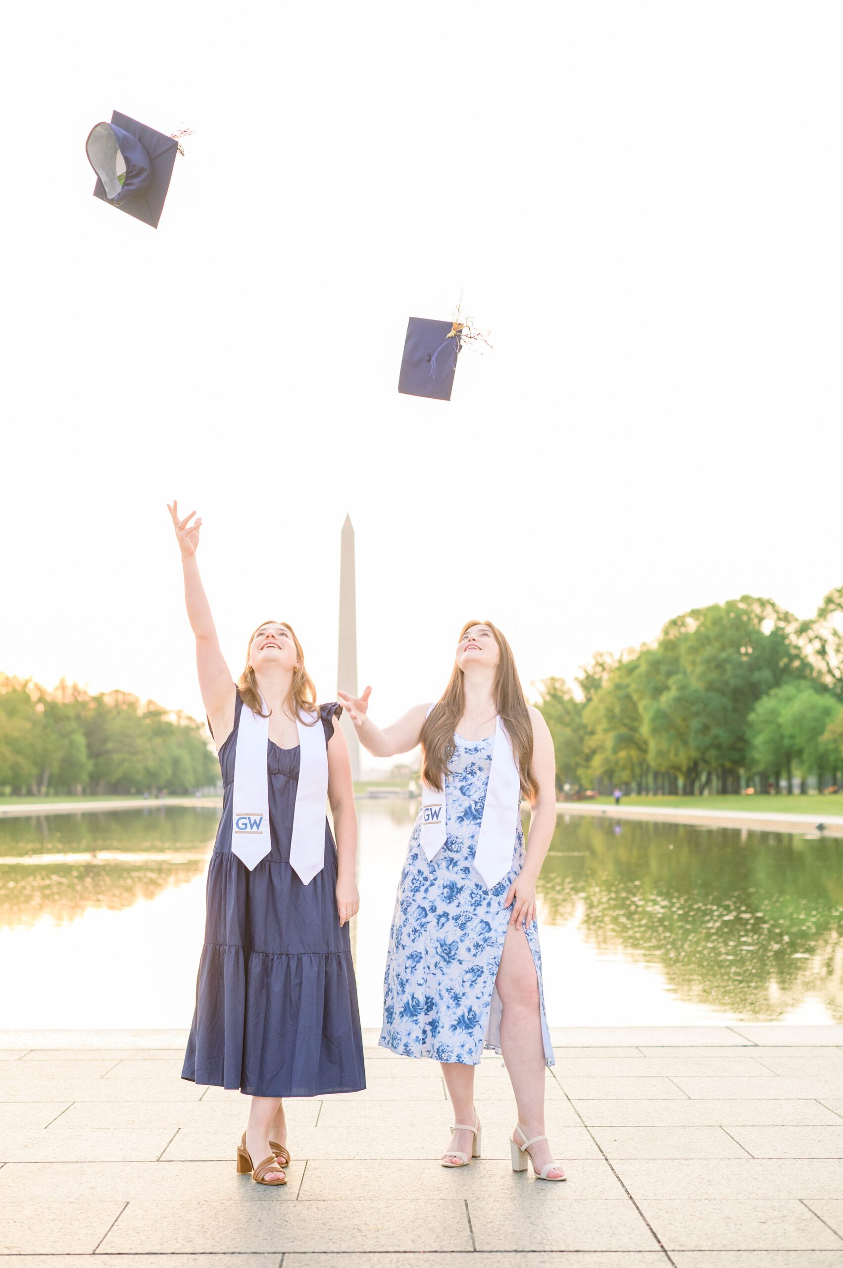 Lincoln Memorial Senior Photos in Washington DC for George Washington University Grads photographed by Baltimore Photographer Cait Kramer