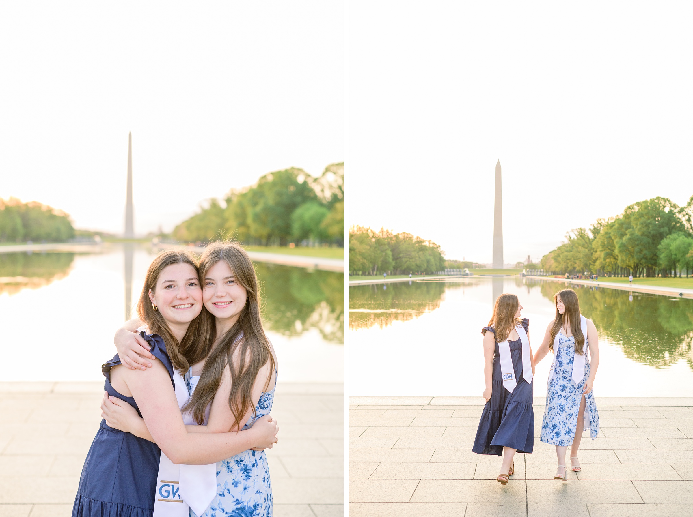 Lincoln Memorial Senior Photos in Washington DC for George Washington University Grads photographed by Baltimore Photographer Cait Kramer