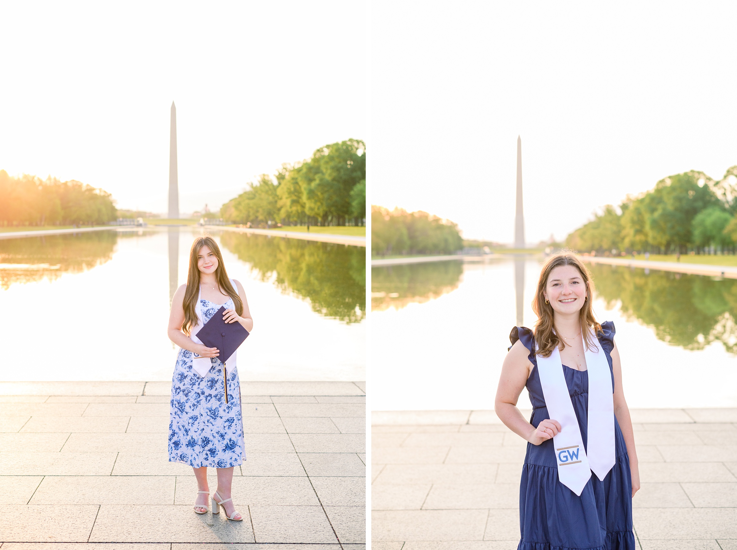 Lincoln Memorial Senior Photos in Washington DC for George Washington University Grads photographed by Baltimore Photographer Cait Kramer