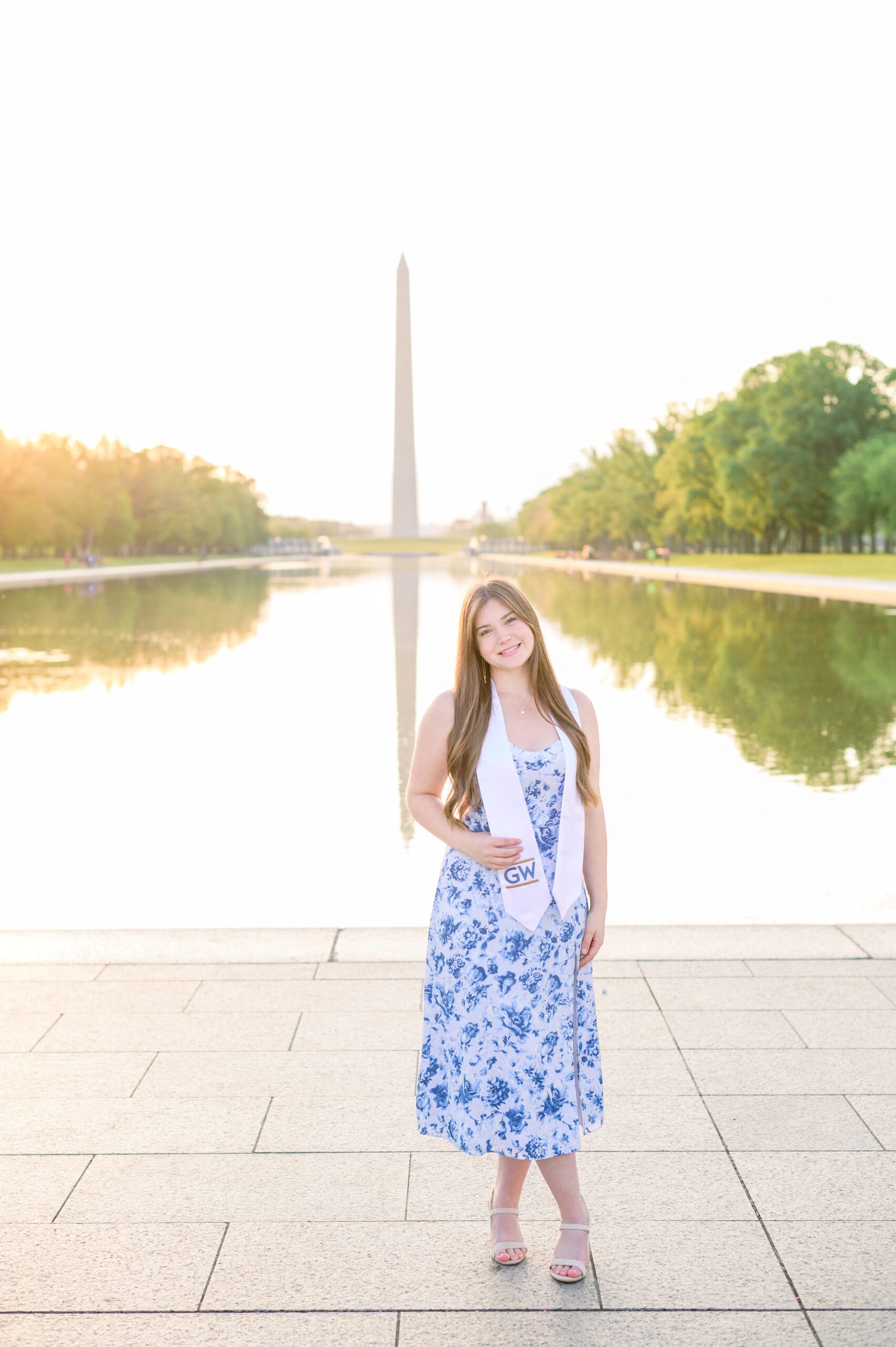 Lincoln Memorial Senior Photos in Washington DC for George Washington University Grads photographed by Baltimore Photographer Cait Kramer