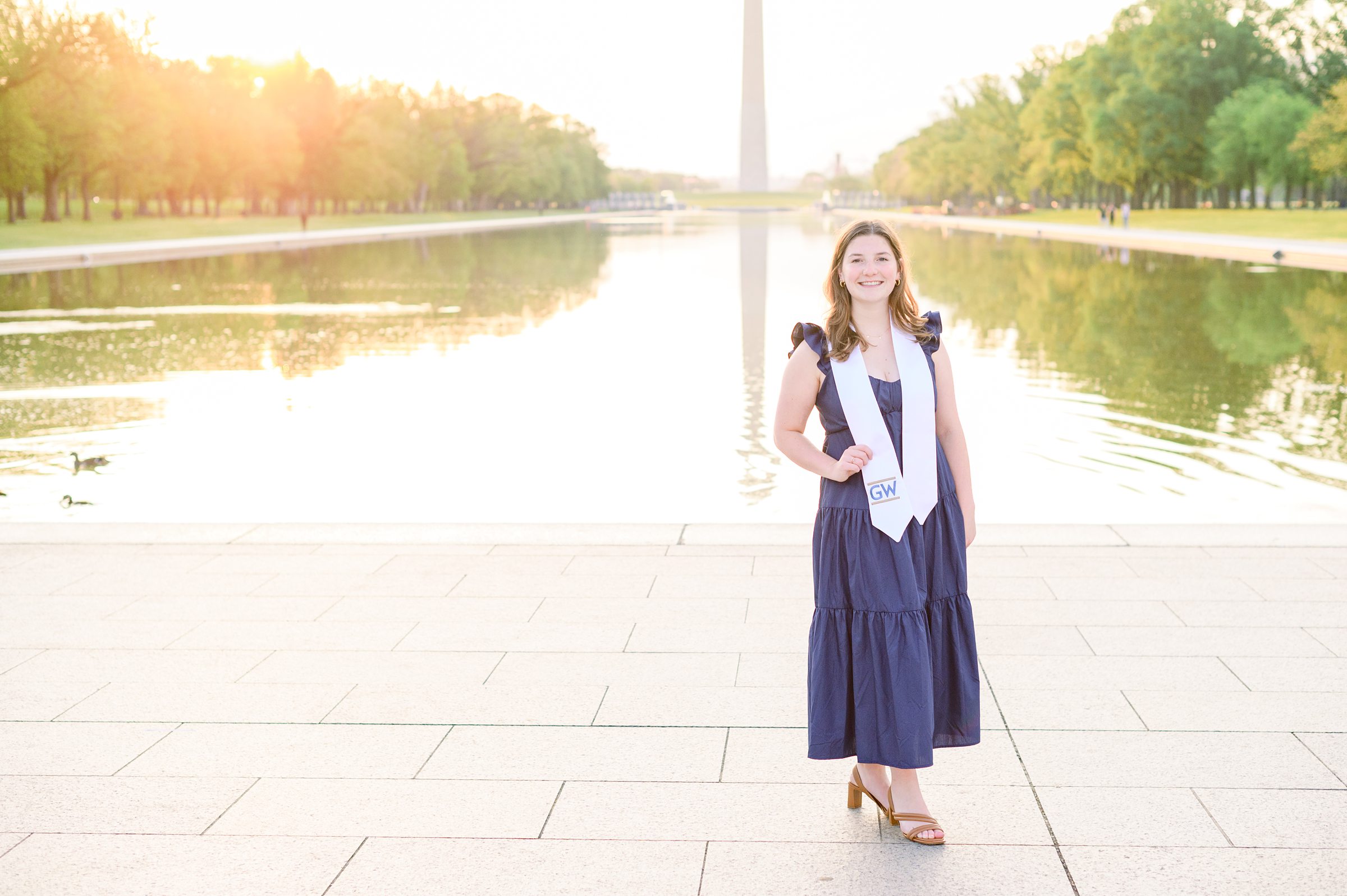 Lincoln Memorial Senior Photos in Washington DC for George Washington University Grads photographed by Baltimore Photographer Cait Kramer