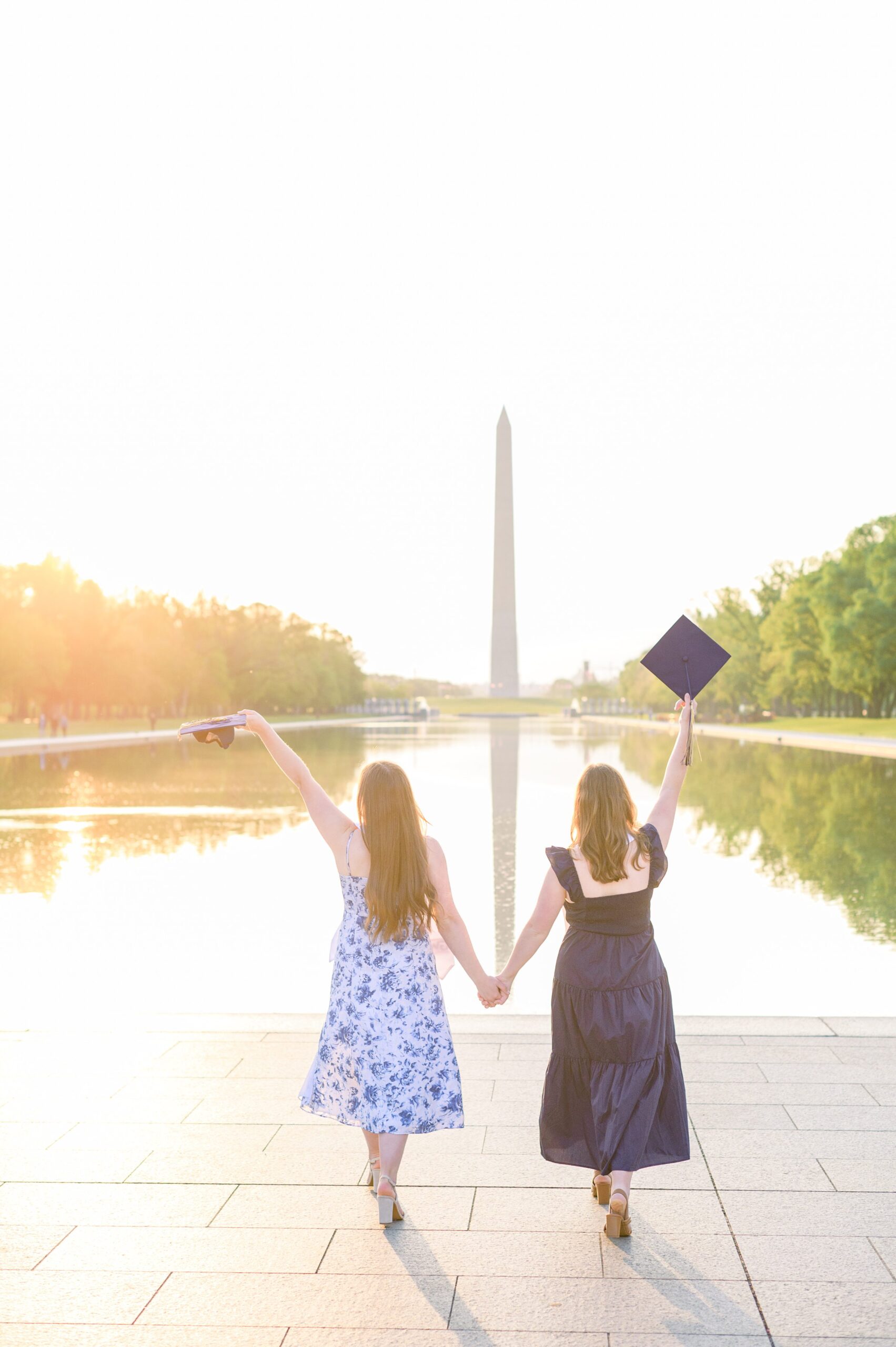 Lincoln Memorial Senior Photos in Washington DC for George Washington University Grads photographed by Baltimore Photographer Cait Kramer