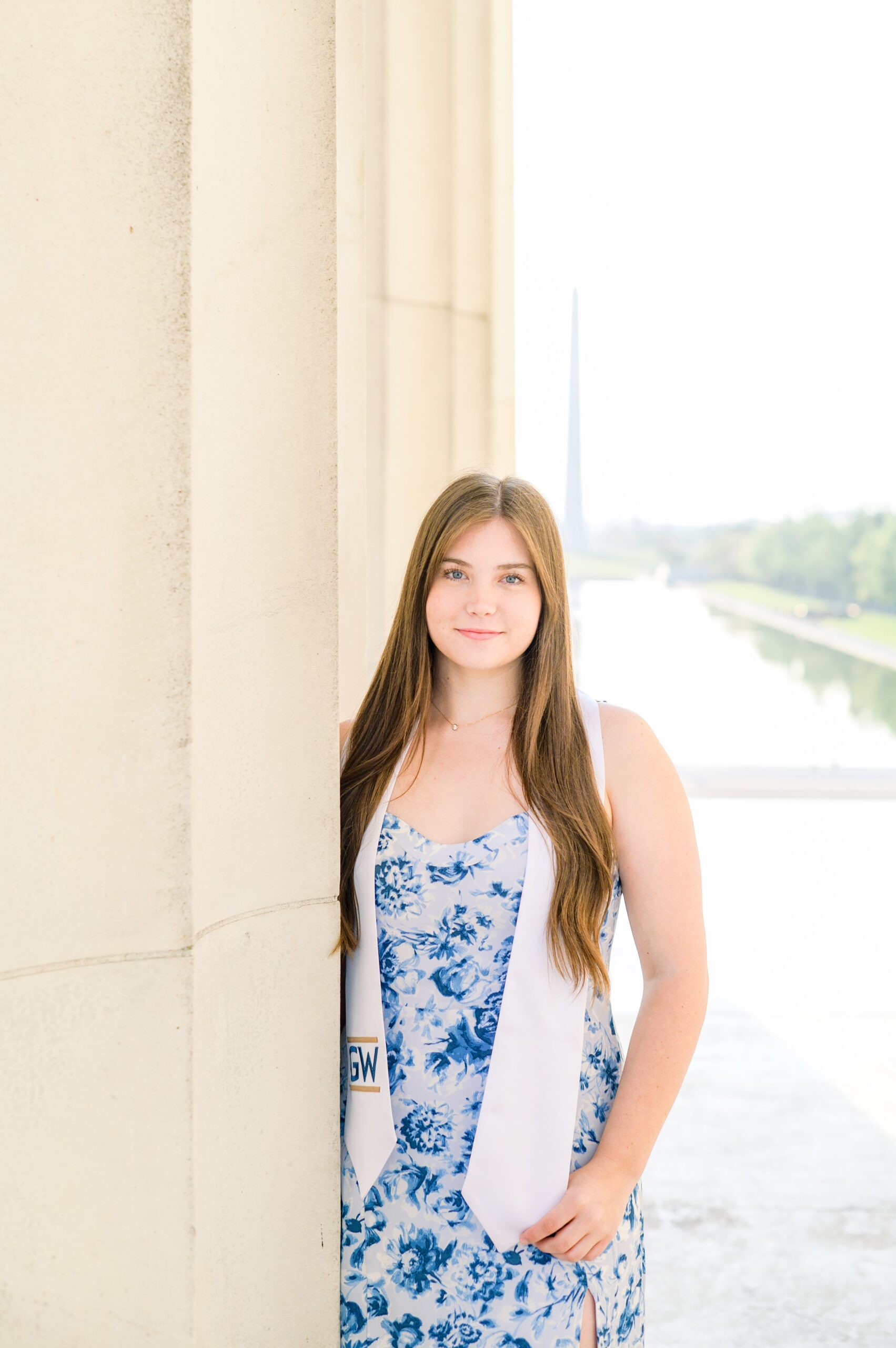 Lincoln Memorial Senior Photos in Washington DC for George Washington University Grads photographed by Baltimore Photographer Cait Kramer