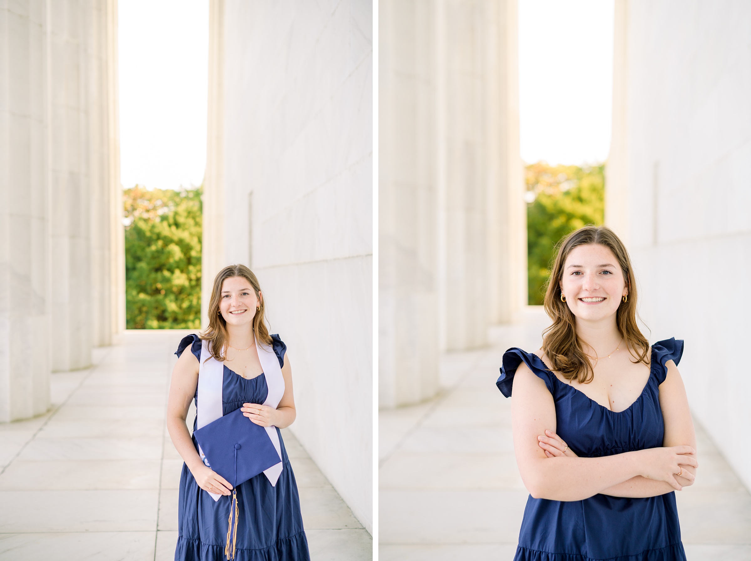 Lincoln Memorial Senior Photos in Washington DC for George Washington University Grads photographed by Baltimore Photographer Cait Kramer