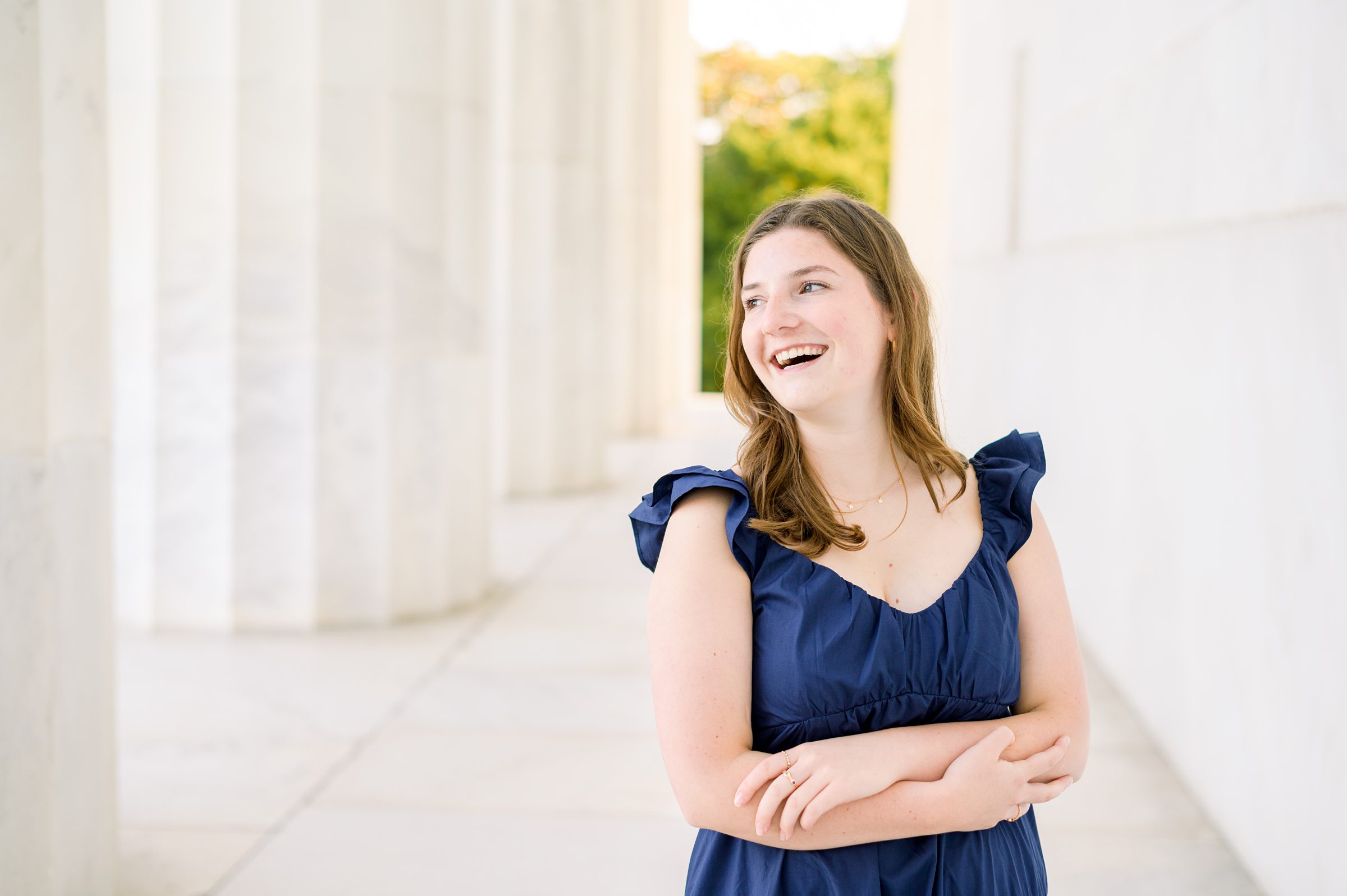 Lincoln Memorial Grad Portrait Session in Washington DC for George Washington University Seniors photographed by Baltimore Photographer Cait Kramer