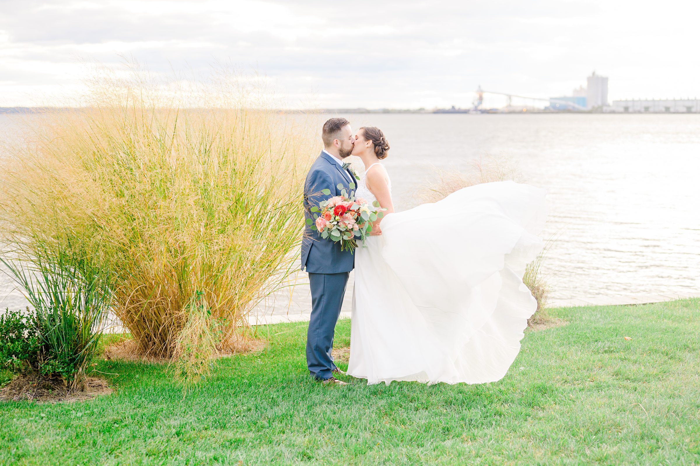 Bayfront Club wedding photos in Edgemere, Maryland photographed by Baltimore Wedding Photographer Cait Kramer