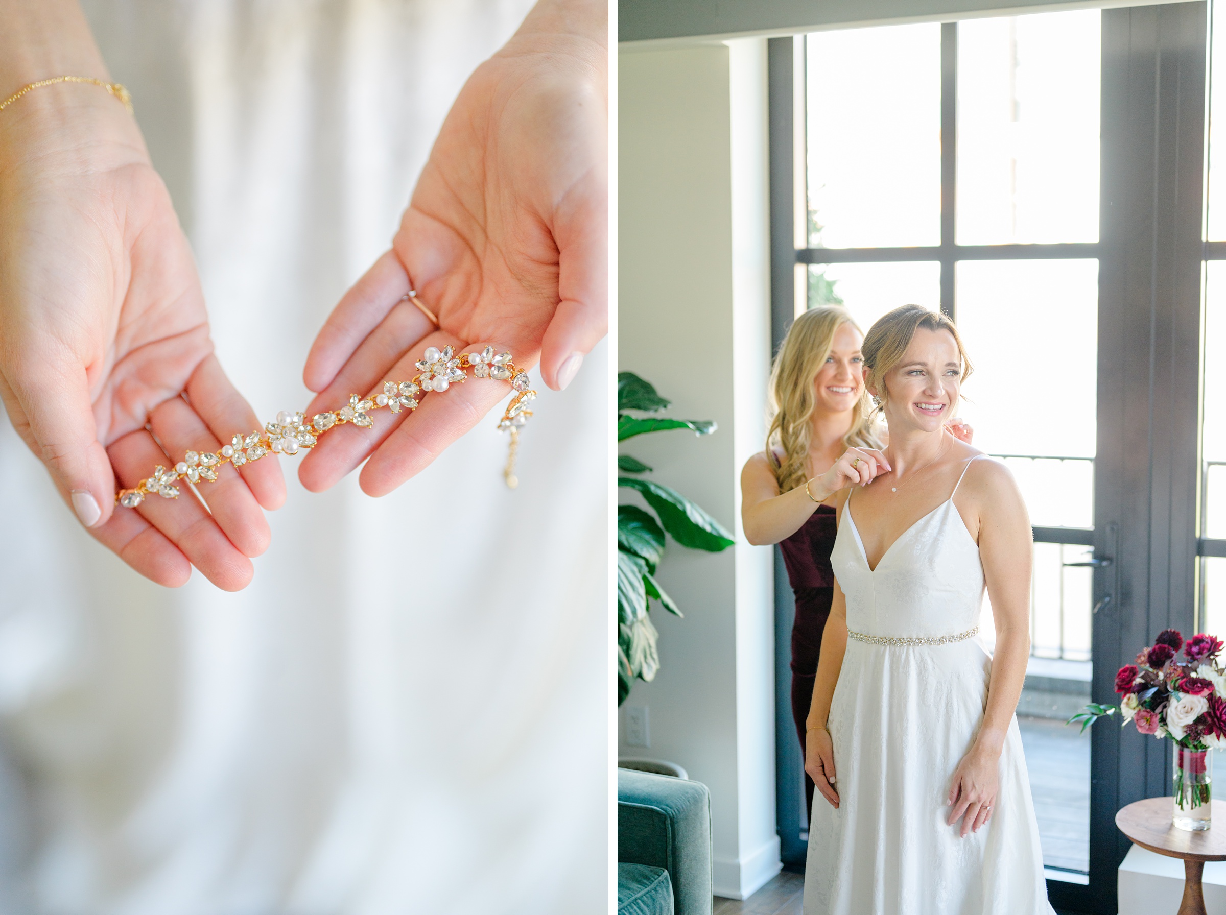 Burgundy fall District Winery wedding day in Washington, DC photographed by Baltimore Wedding Photographer Cait Kramer Photography