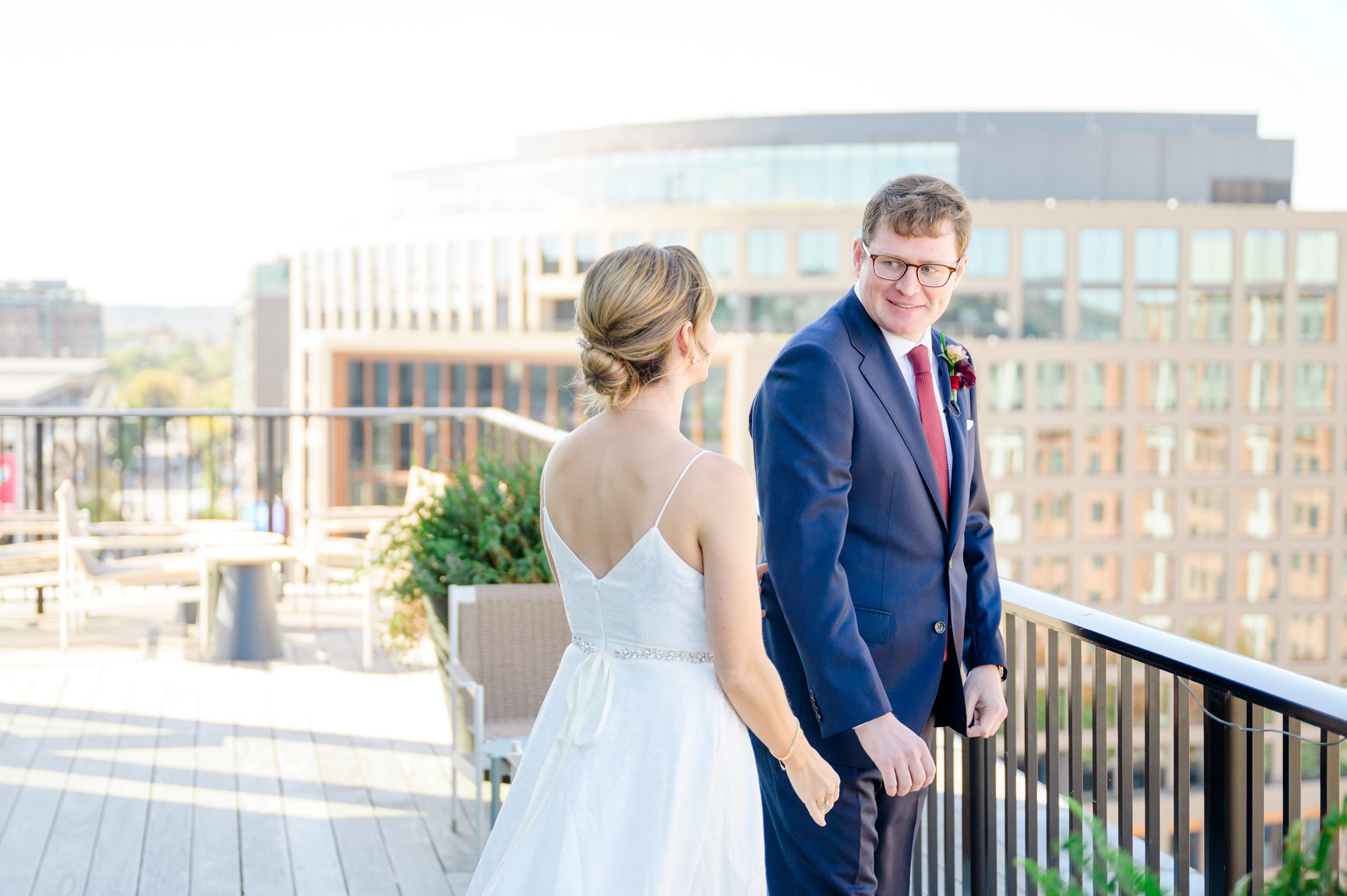 Burgundy fall District Winery wedding day in Washington, DC photographed by Baltimore Wedding Photographer Cait Kramer Photography