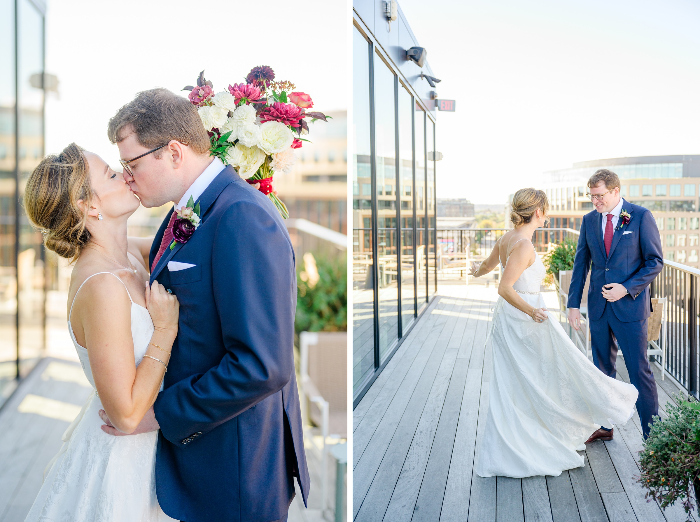 Burgundy fall District Winery wedding day in Washington, DC photographed by Baltimore Wedding Photographer Cait Kramer Photography