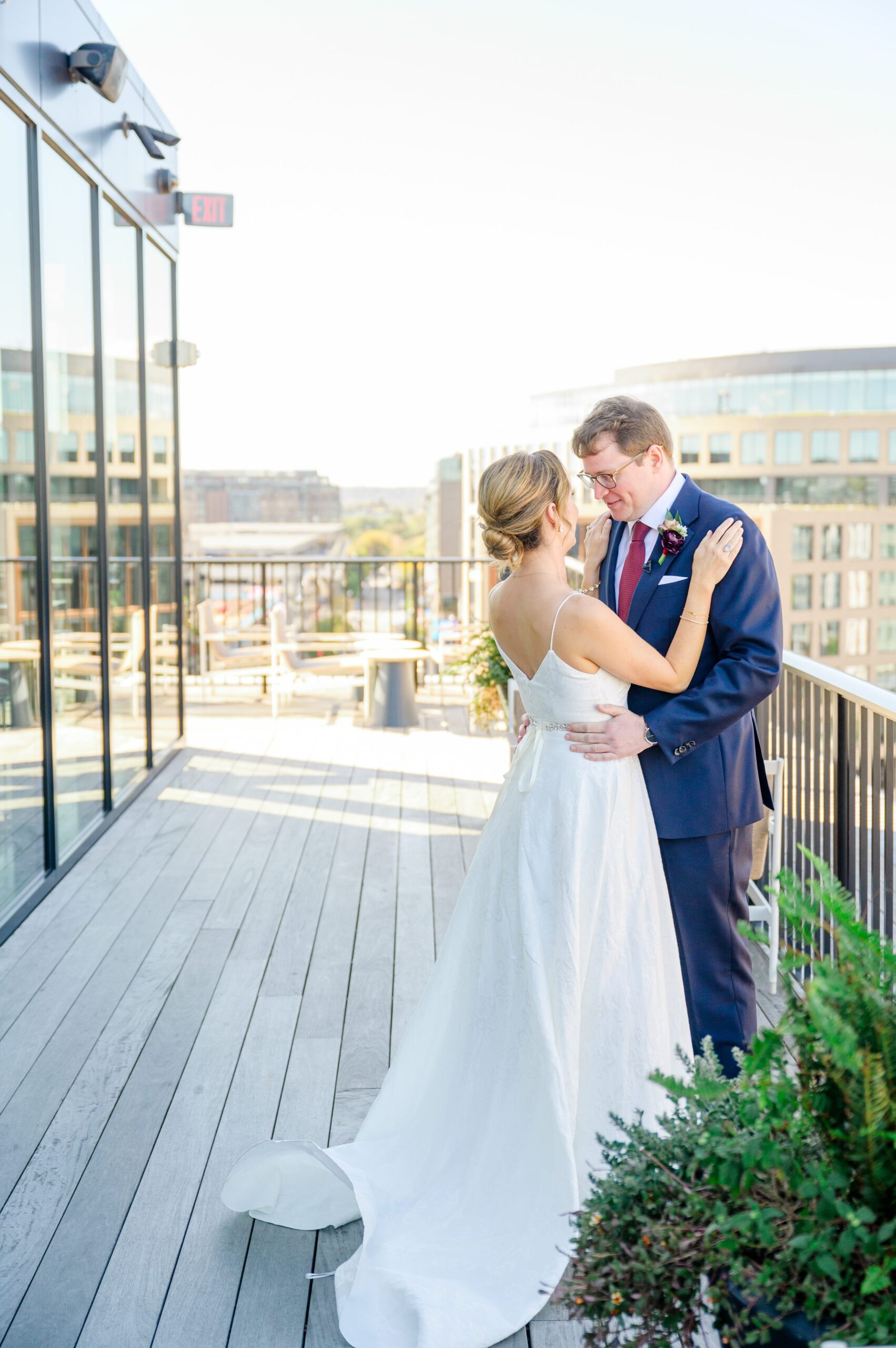 Burgundy fall District Winery wedding day in Washington, DC photographed by Baltimore Wedding Photographer Cait Kramer Photography