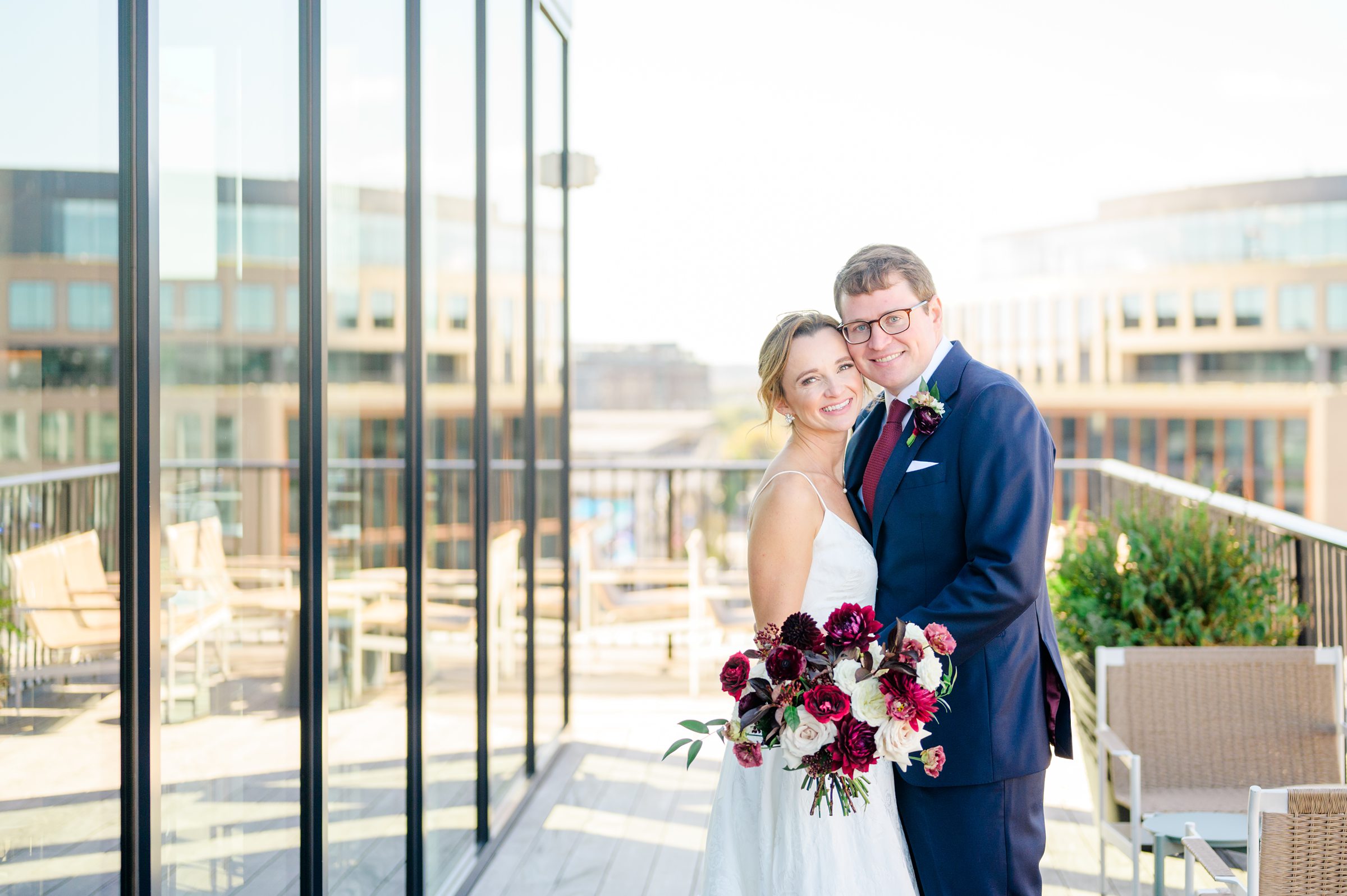 Burgundy fall District Winery wedding day in Washington, DC photographed by Baltimore Wedding Photographer Cait Kramer Photography