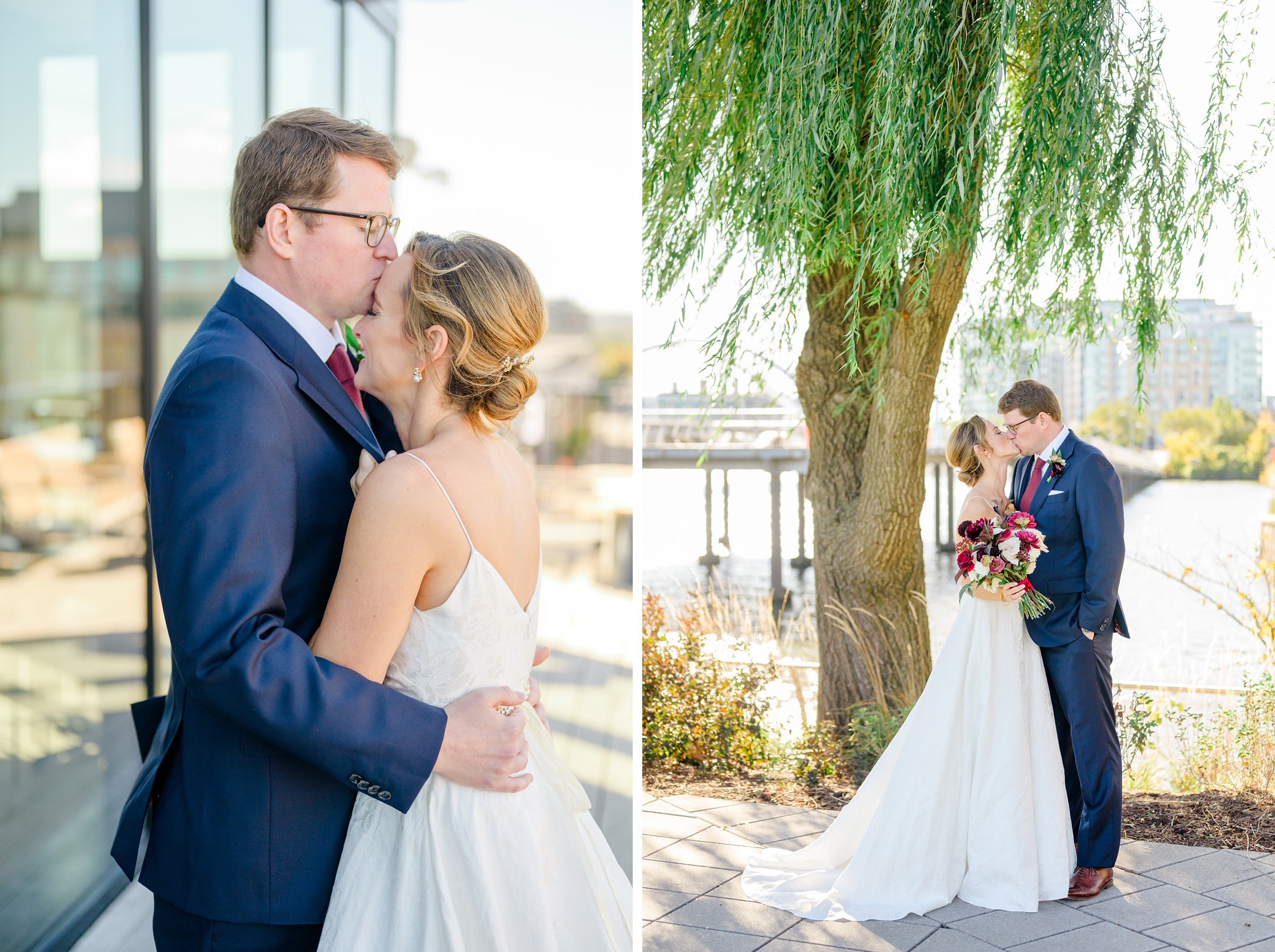 Burgundy fall District Winery wedding day in Washington, DC photographed by Baltimore Wedding Photographer Cait Kramer Photography