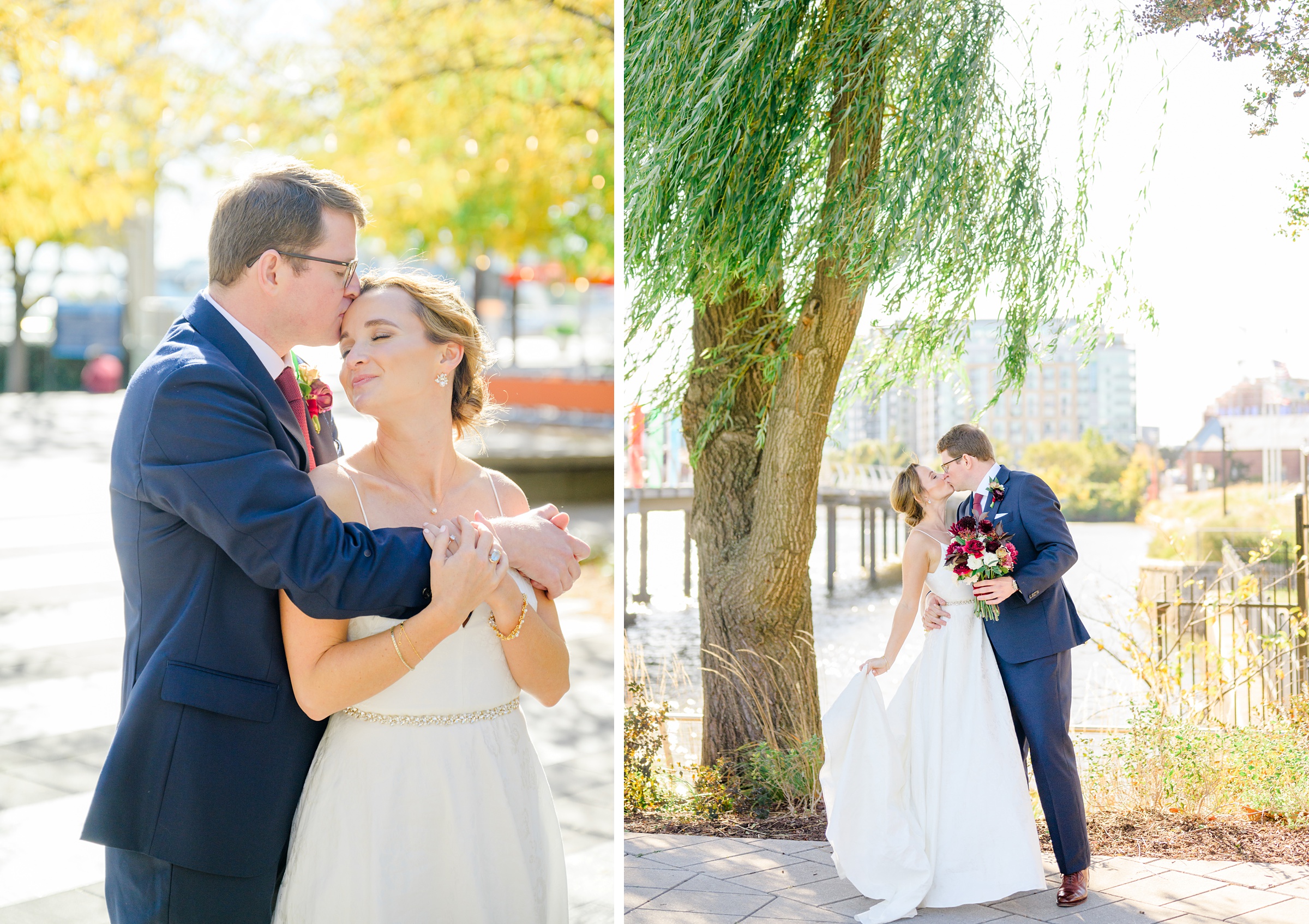 Burgundy fall District Winery wedding day in Washington, DC photographed by Baltimore Wedding Photographer Cait Kramer Photography