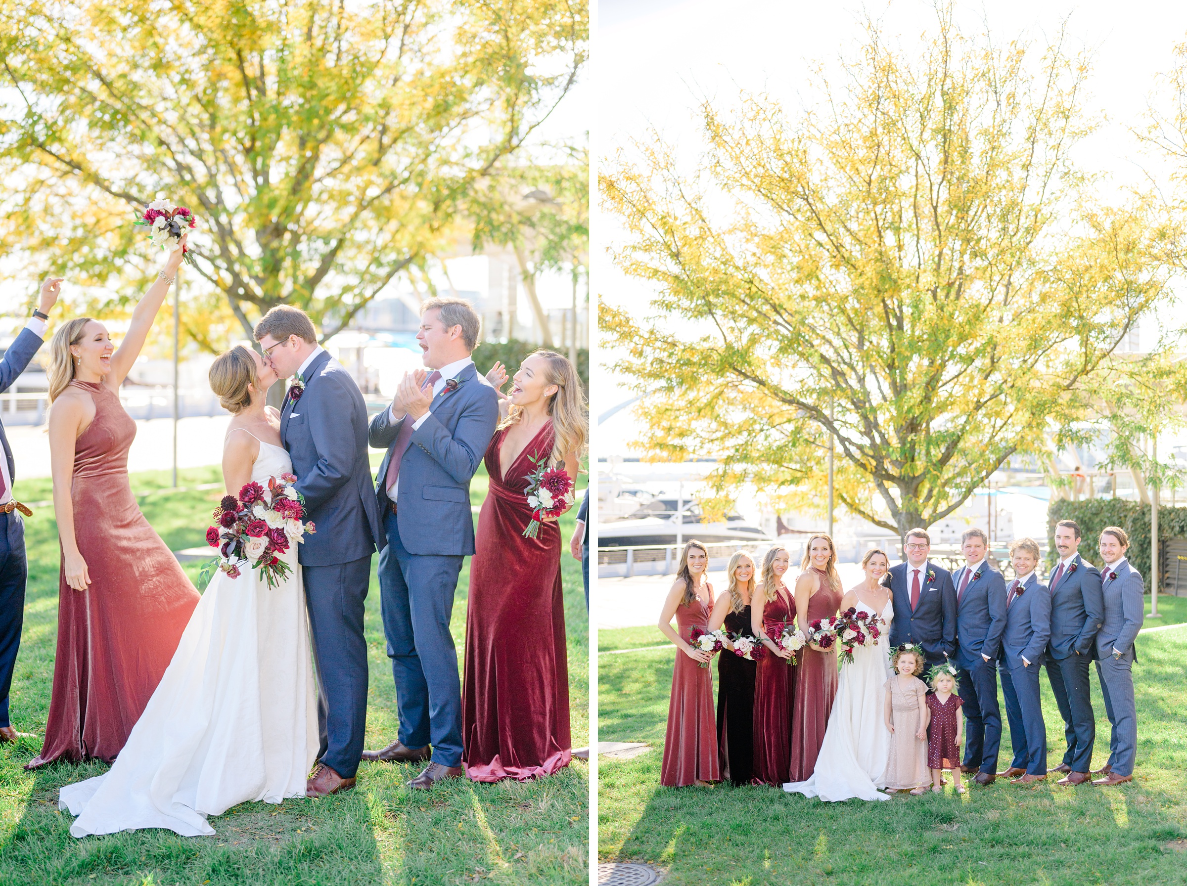 Burgundy fall District Winery wedding day in Washington, DC photographed by Baltimore Wedding Photographer Cait Kramer Photography