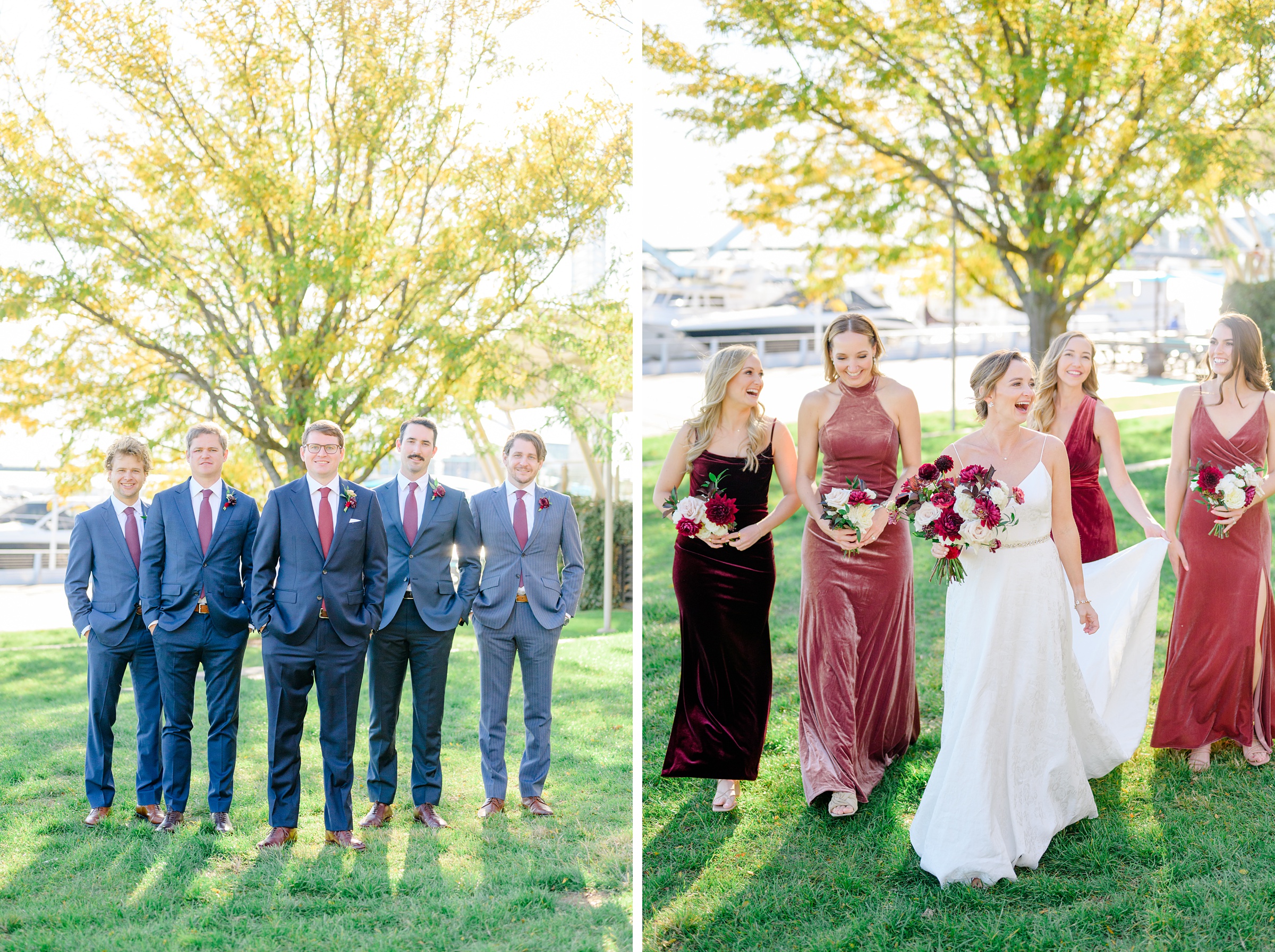 Burgundy fall District Winery wedding day in Washington, DC photographed by Baltimore Wedding Photographer Cait Kramer Photography