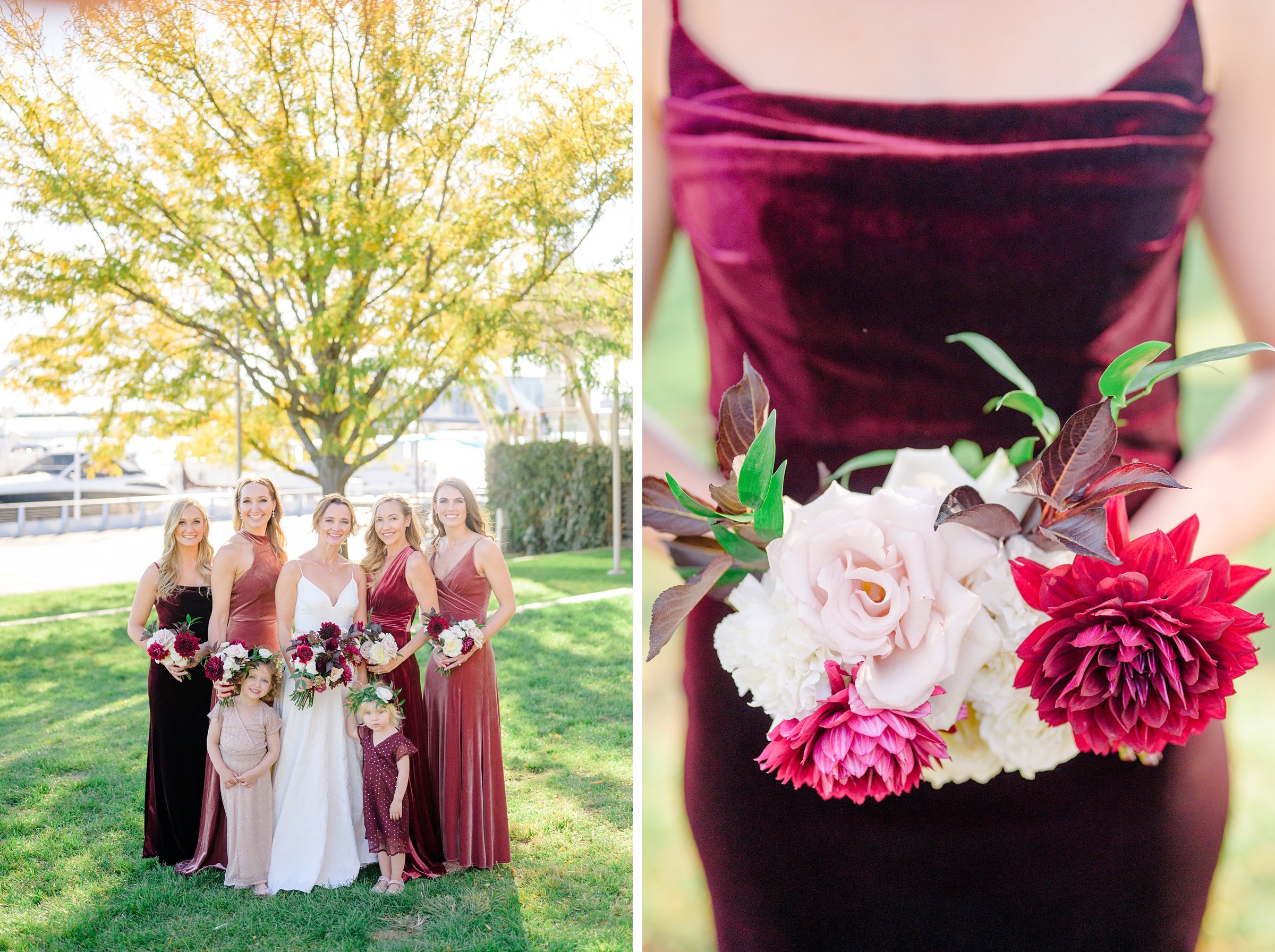 Burgundy fall District Winery wedding day in Washington, DC photographed by Baltimore Wedding Photographer Cait Kramer Photography