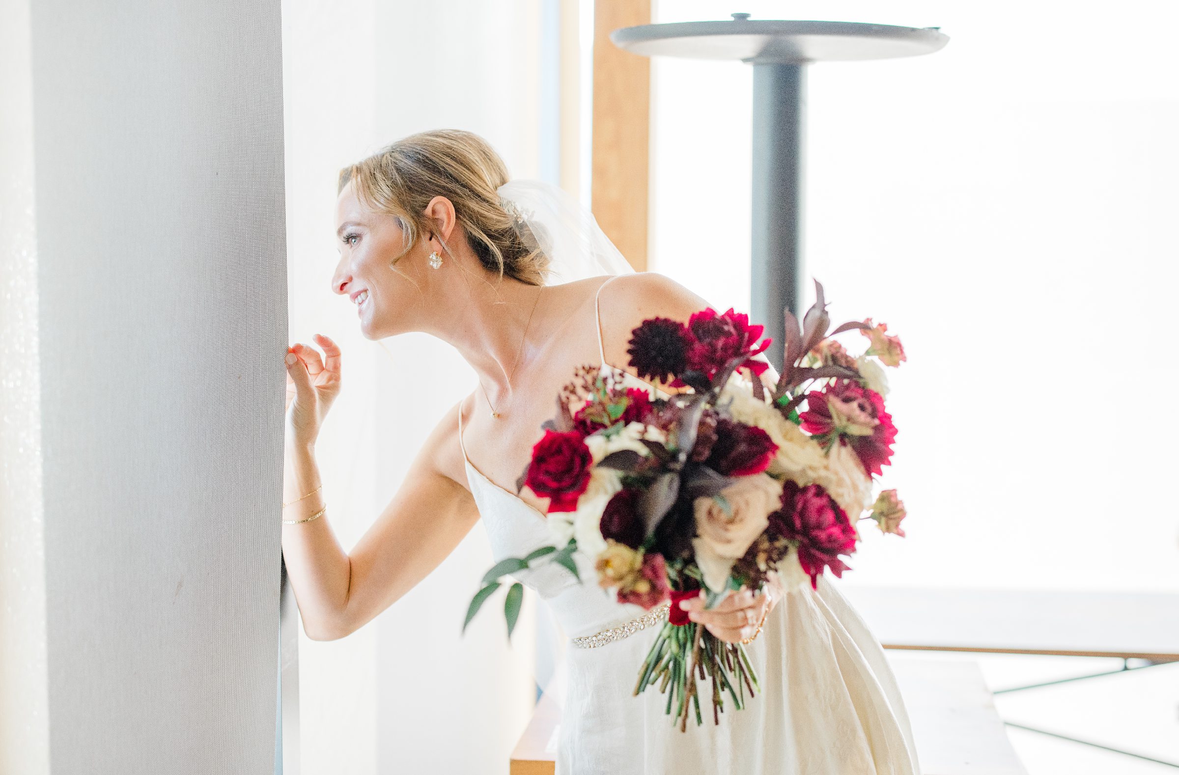 Burgundy fall District Winery wedding day in Washington, DC photographed by Baltimore Wedding Photographer Cait Kramer Photography