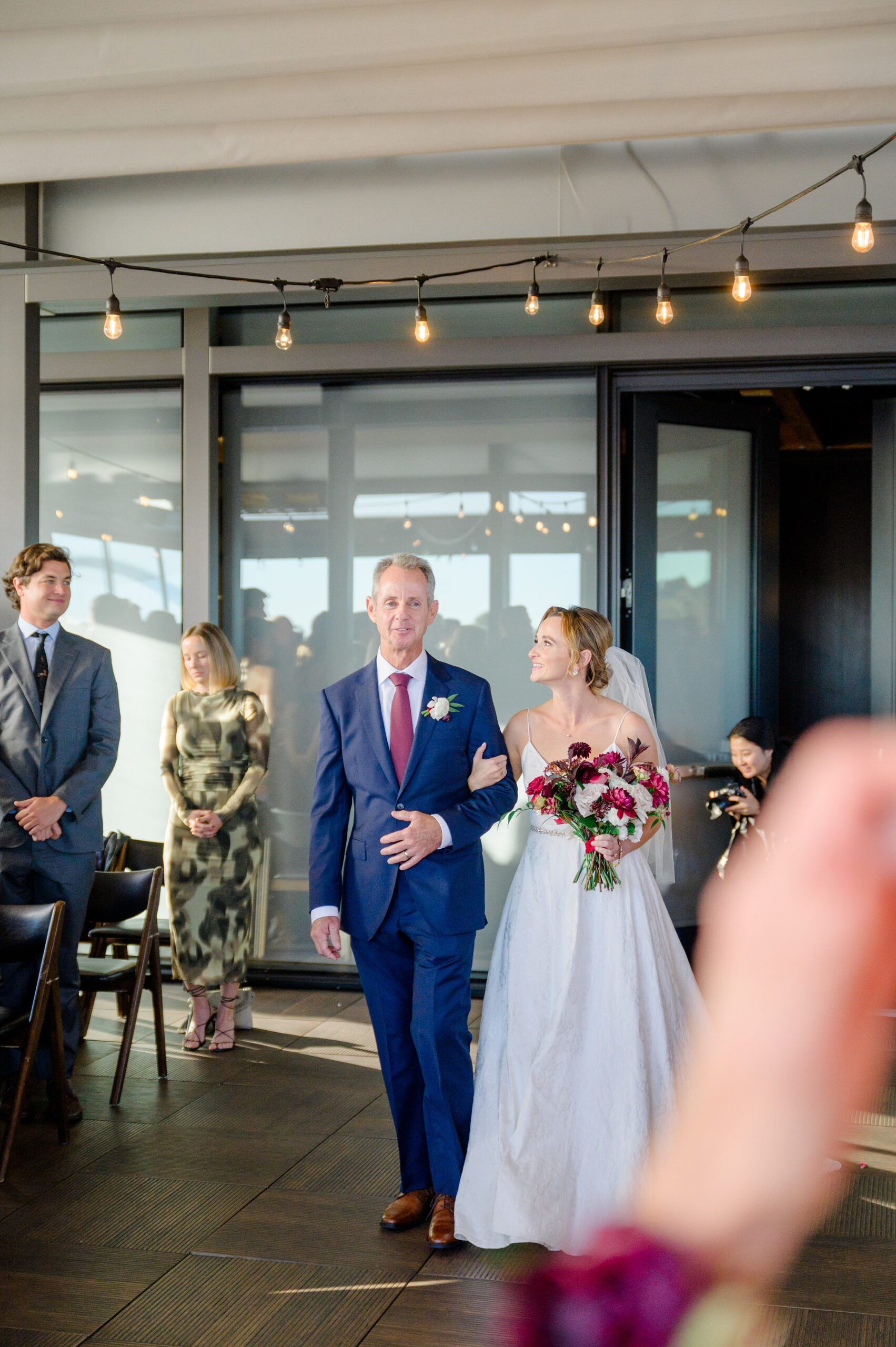 Burgundy fall District Winery wedding day in Washington, DC photographed by Baltimore Wedding Photographer Cait Kramer Photography