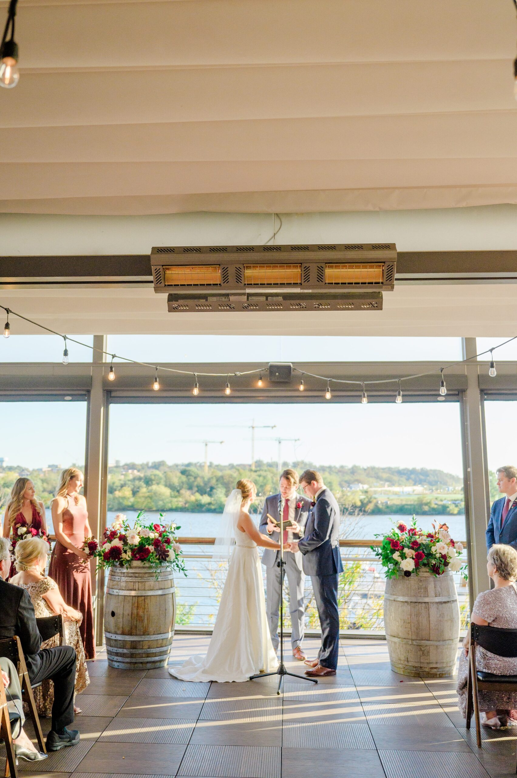 Burgundy fall District Winery wedding day in Washington, DC photographed by Baltimore Wedding Photographer Cait Kramer Photography