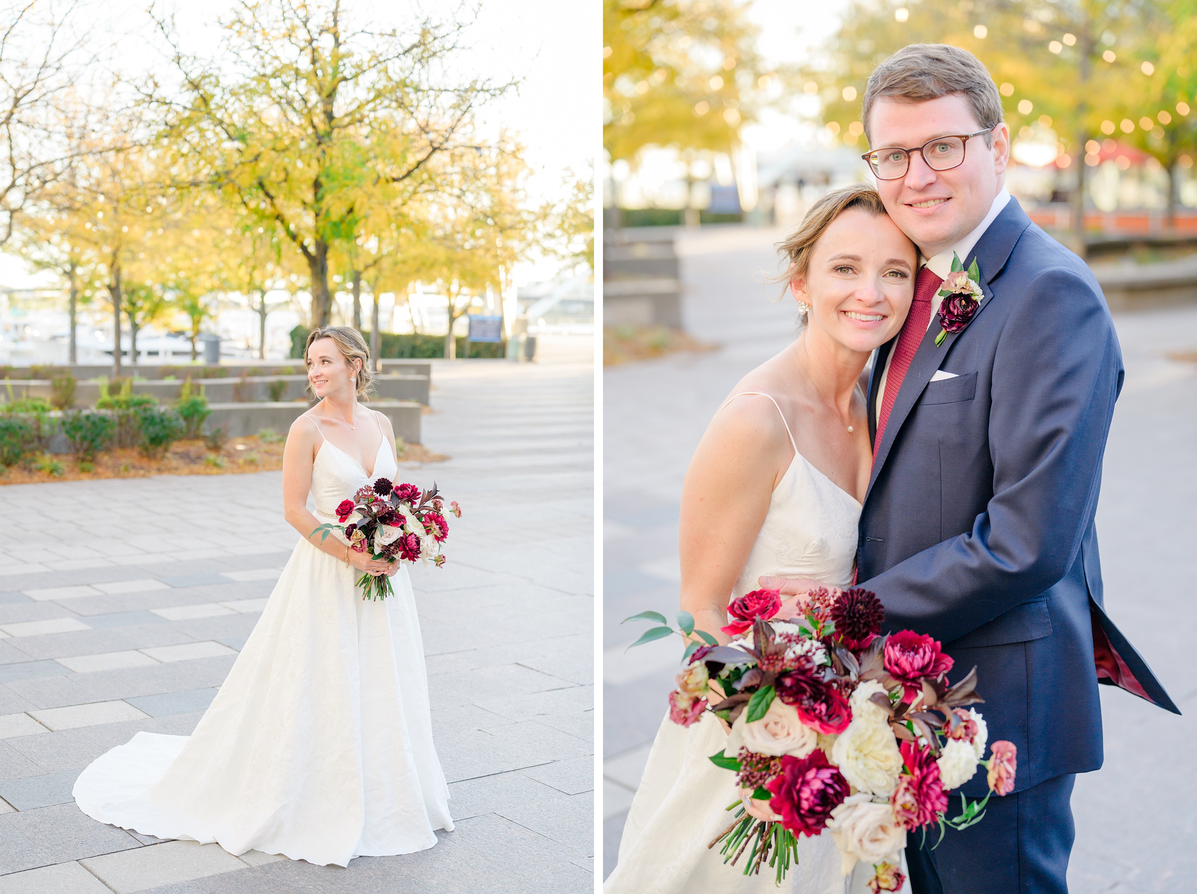 Burgundy fall District Winery wedding day in Washington, DC photographed by Baltimore Wedding Photographer Cait Kramer Photography